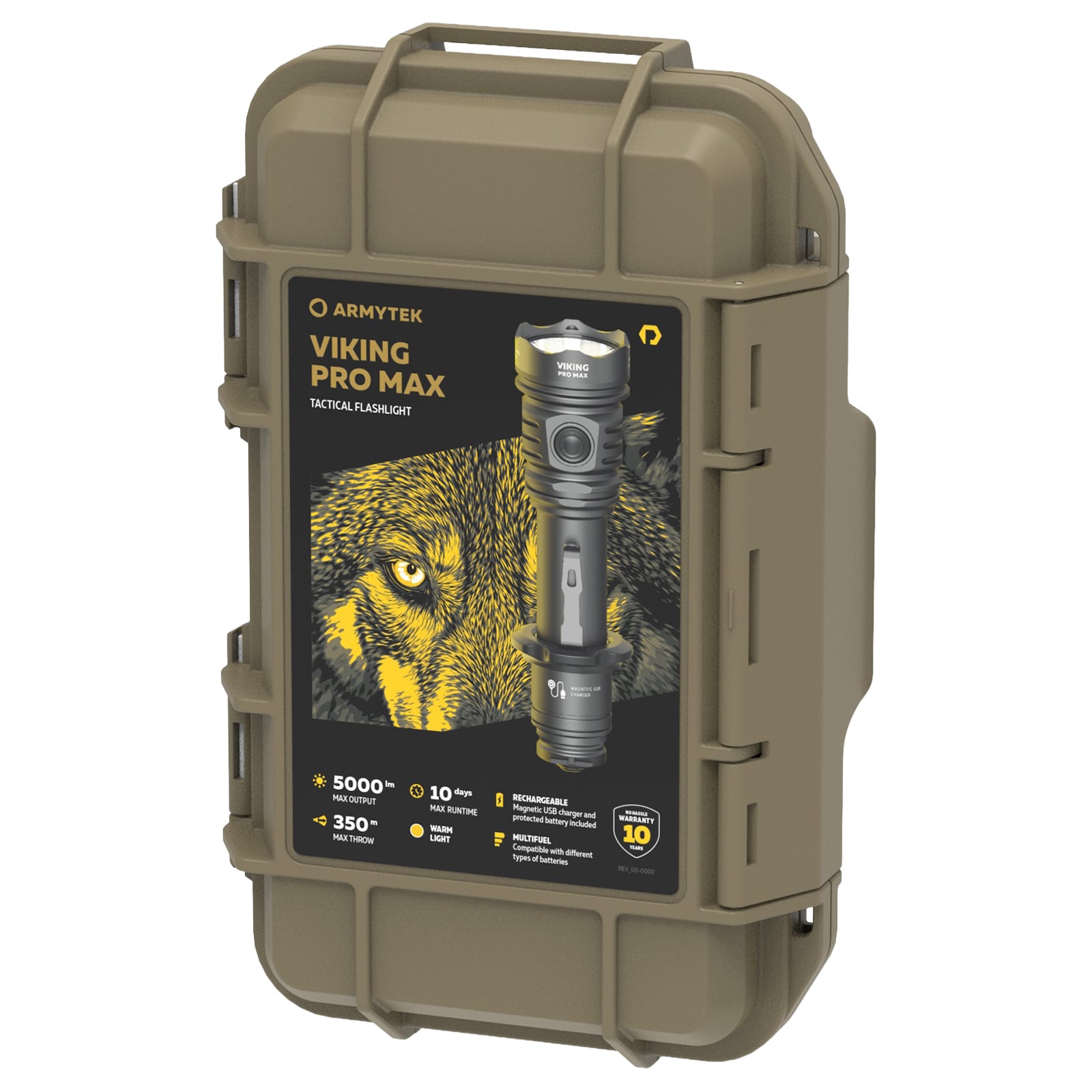 Latarka Armytek Viking Pro Max Magnet USB PCB Warm - 5000 lumenów
