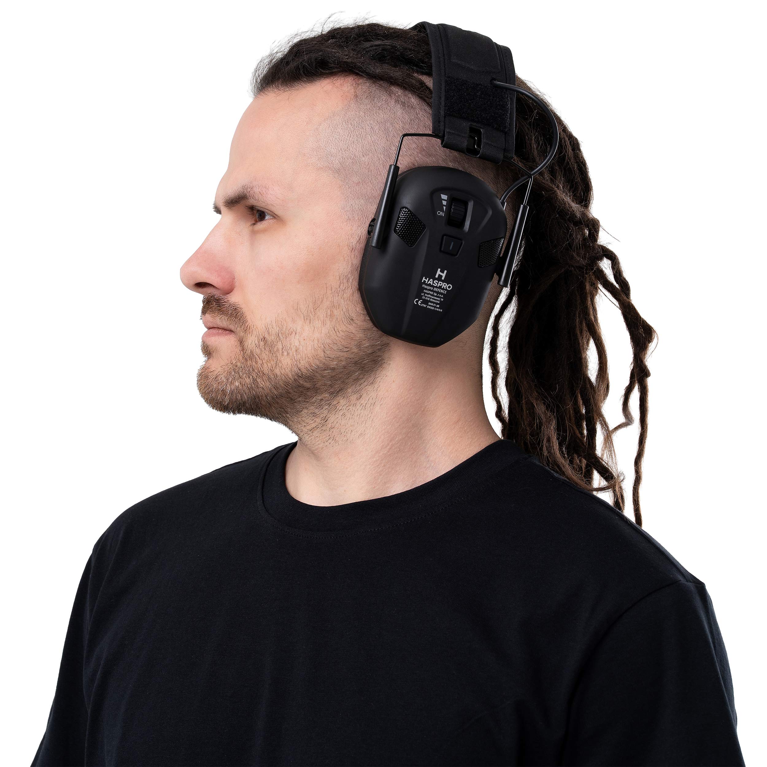Ochronniki słuchu aktywne Haspro Defence - Black