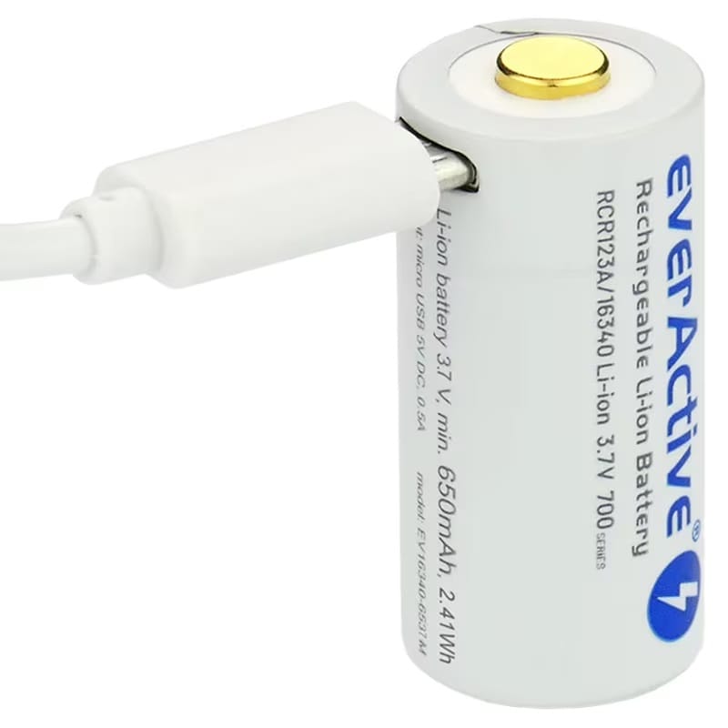 Akumulator 3,7 V everActive 16340 z zabezpieczeniem 700 mAh - 2 szt.