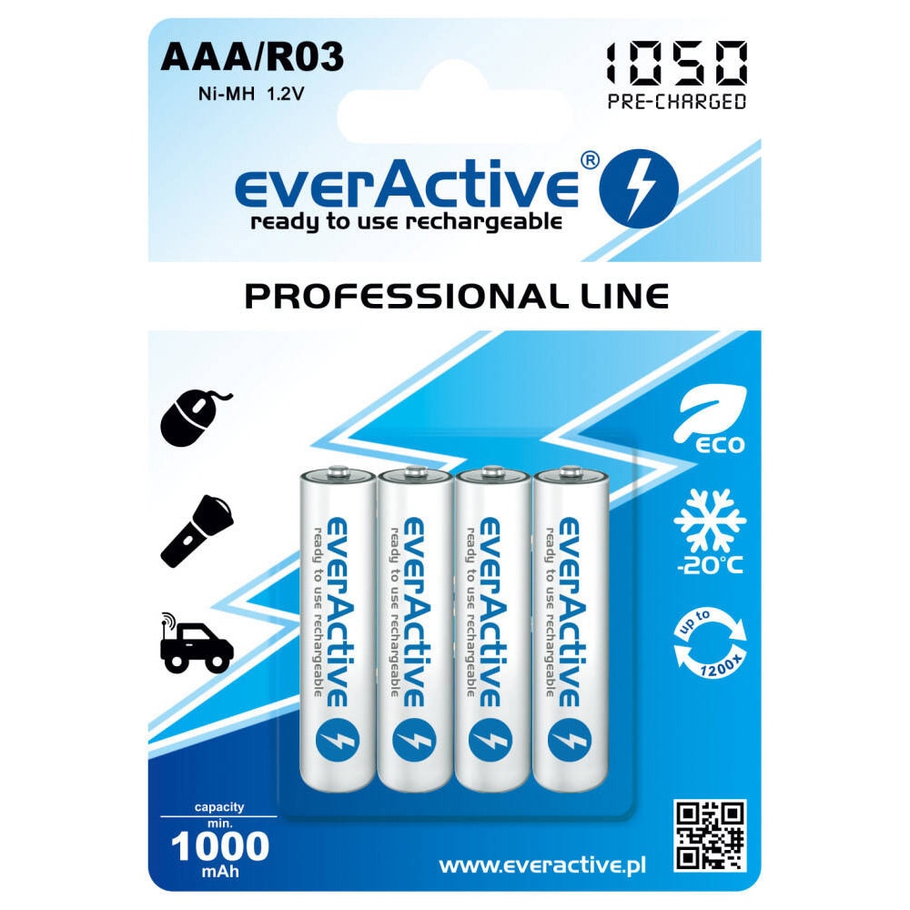 Akumulator 1,2 V everActive R03/AAA 1000 mAh - 8 szt.