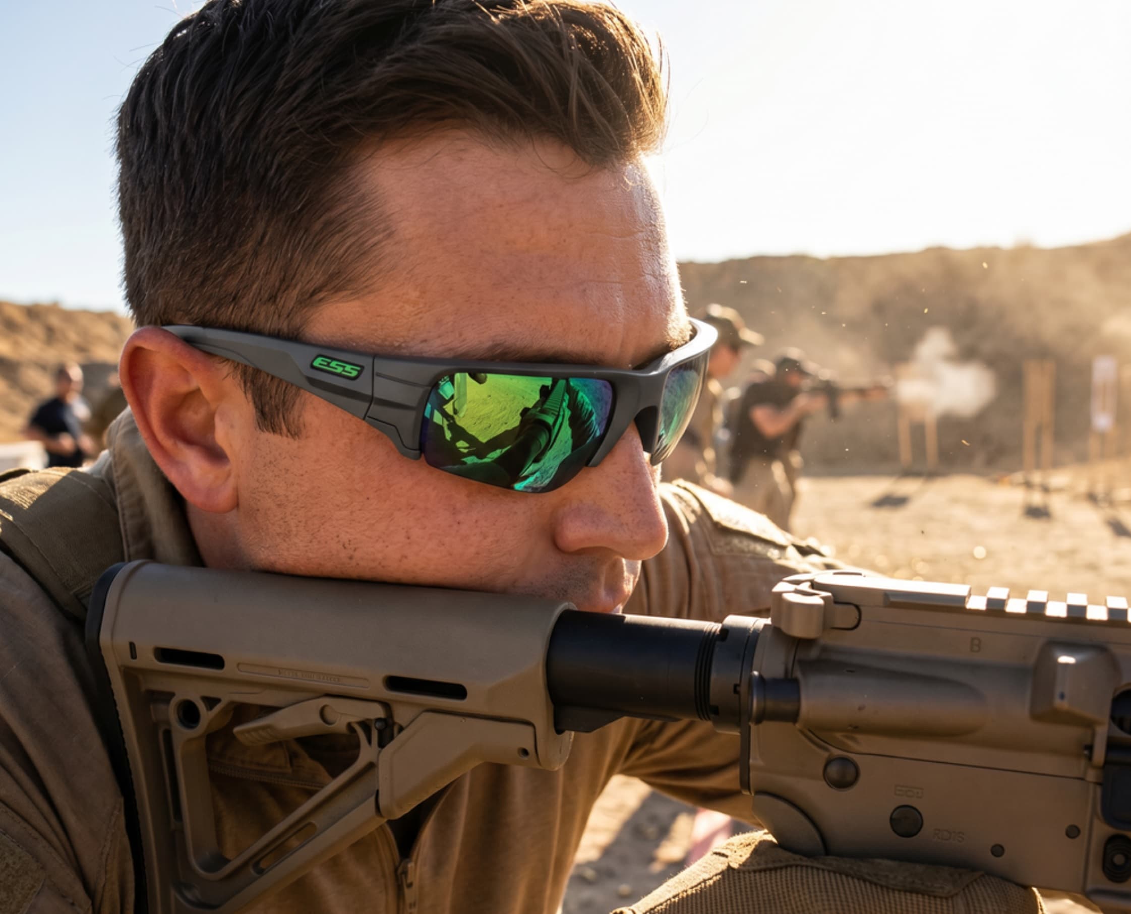 Тактичні окуляри ESS Crowbar - Matte Carbon/Polarized Mirrored Green