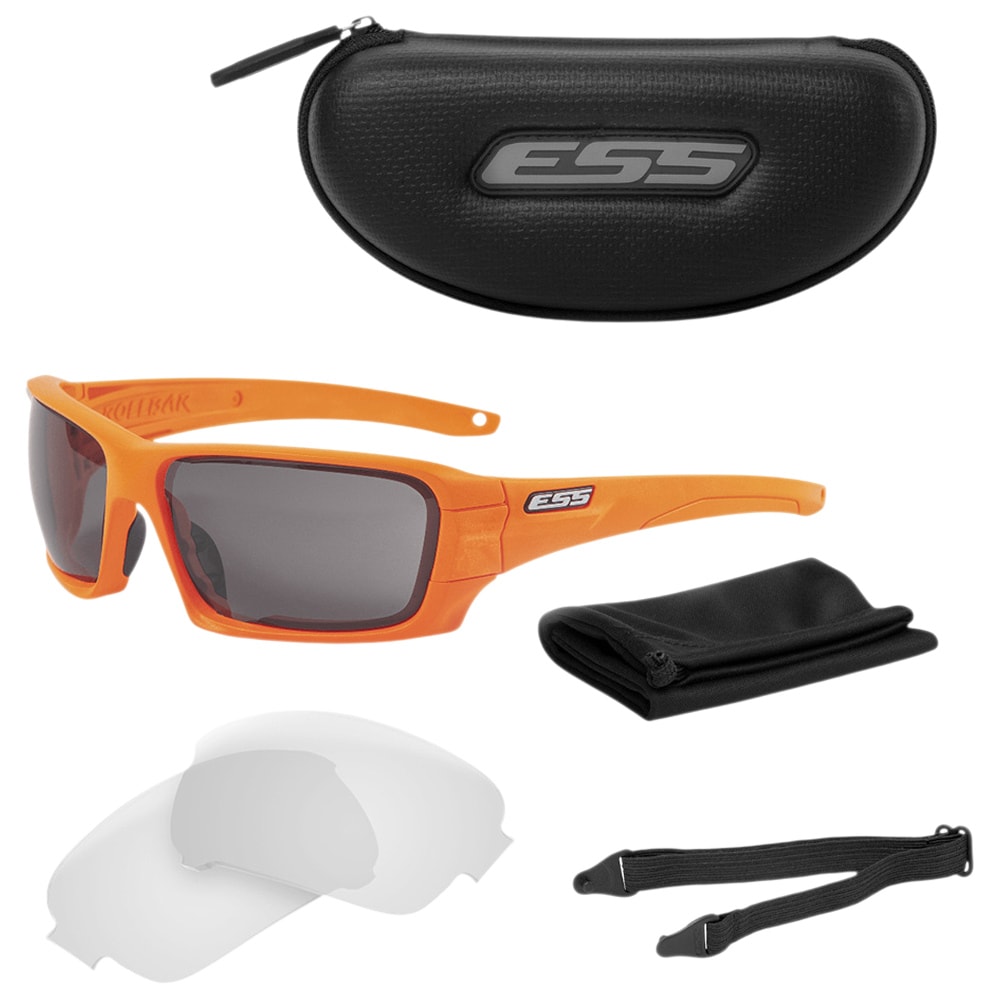 Okulary taktyczne ESS Rollbar EE9018-17 Safety Orange - Clear/Smoke Gray