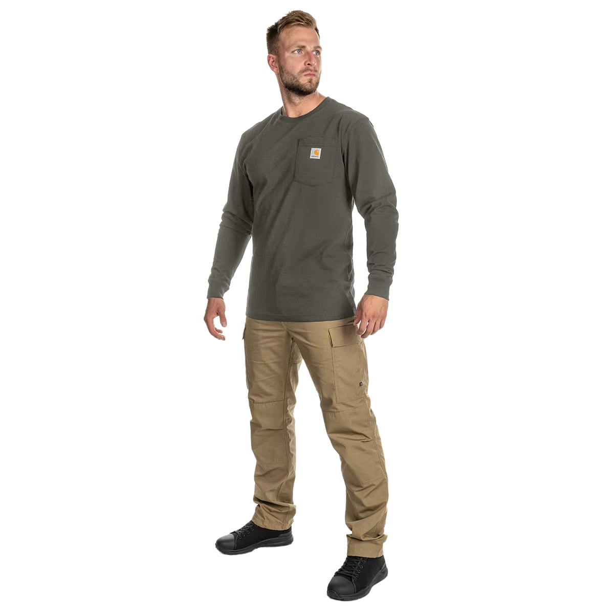 Koszulka Carhartt Heavyweight Longsleeve Pocket - Dusty Olive