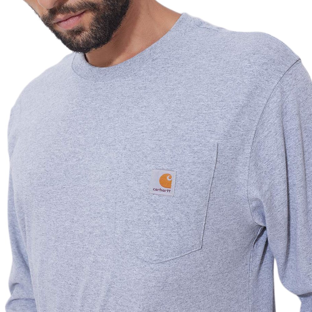 Carhartt Heavyweight Longsleeve Pocket Shirt - Heather Grey