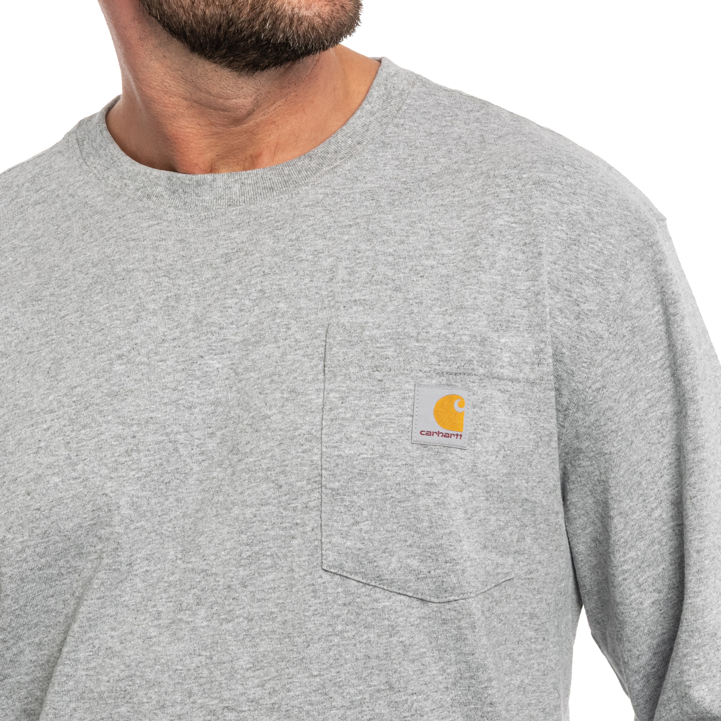 Koszulka Carhartt Heavyweight Longsleeve Pocket - Heather Grey