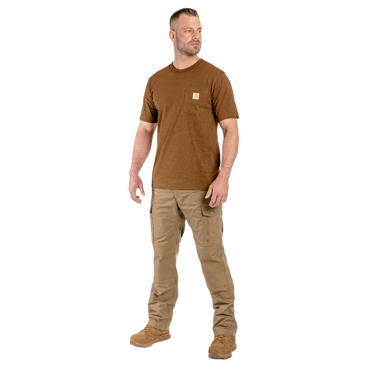 Koszulka T-Shirt Carhartt K87 Pocket - Carhartt Brown