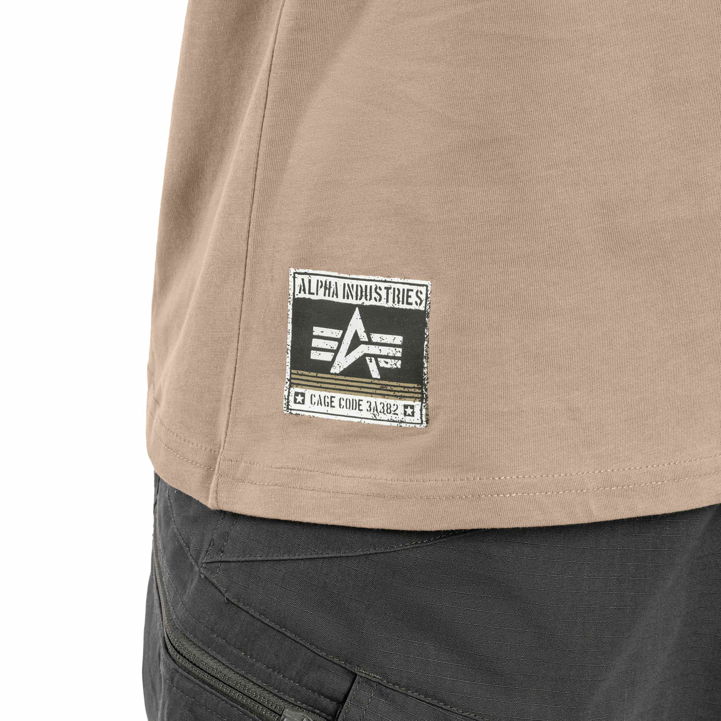 Koszulka T-shirt Alpha Backprint Vintage Panel - Vintage Sand