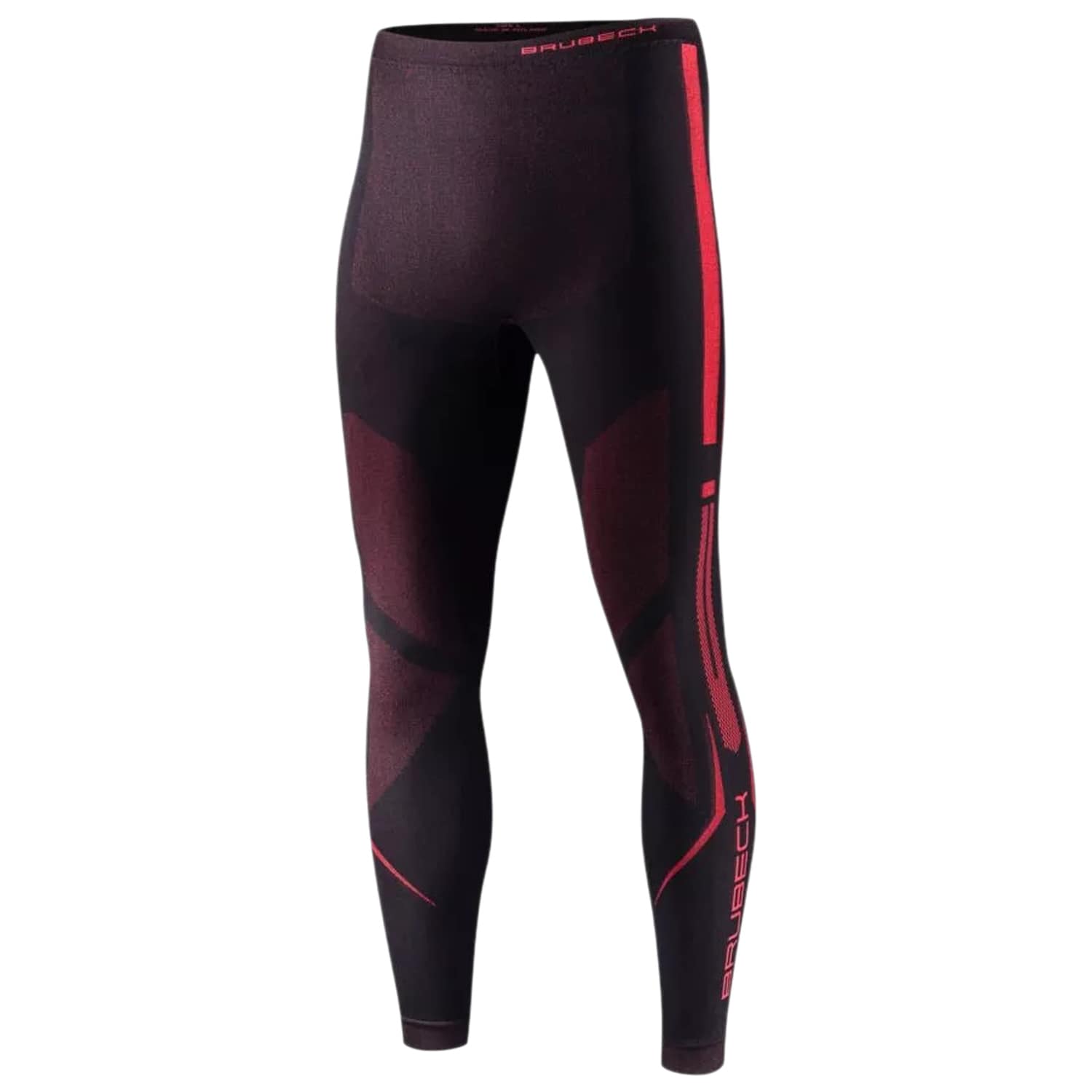Legginsy termoaktywne męskie Brubeck Dry V2 - Czarne/Czerwone