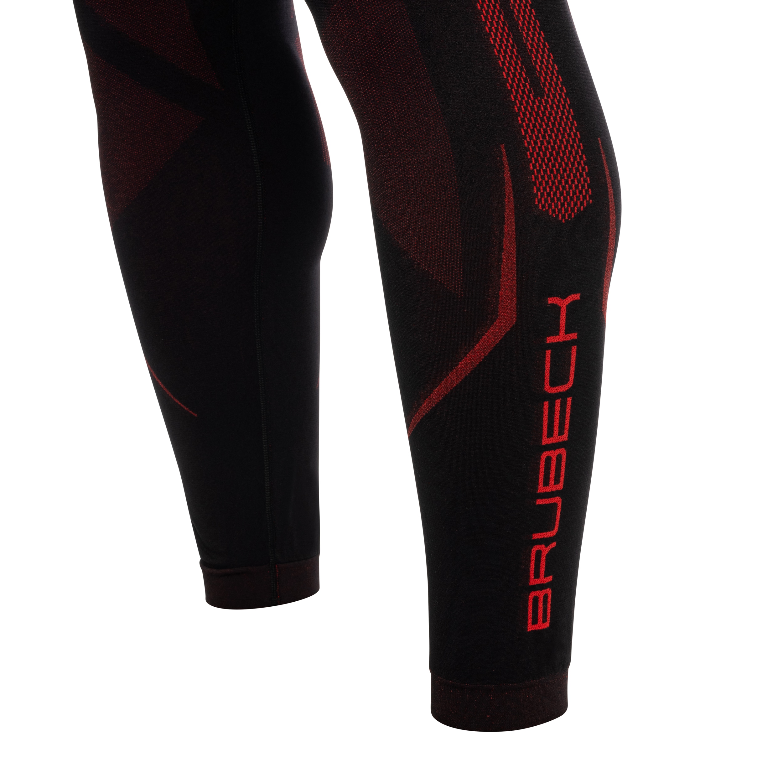 Legginsy termoaktywne męskie Brubeck Dry V2 - Czarne/Czerwone