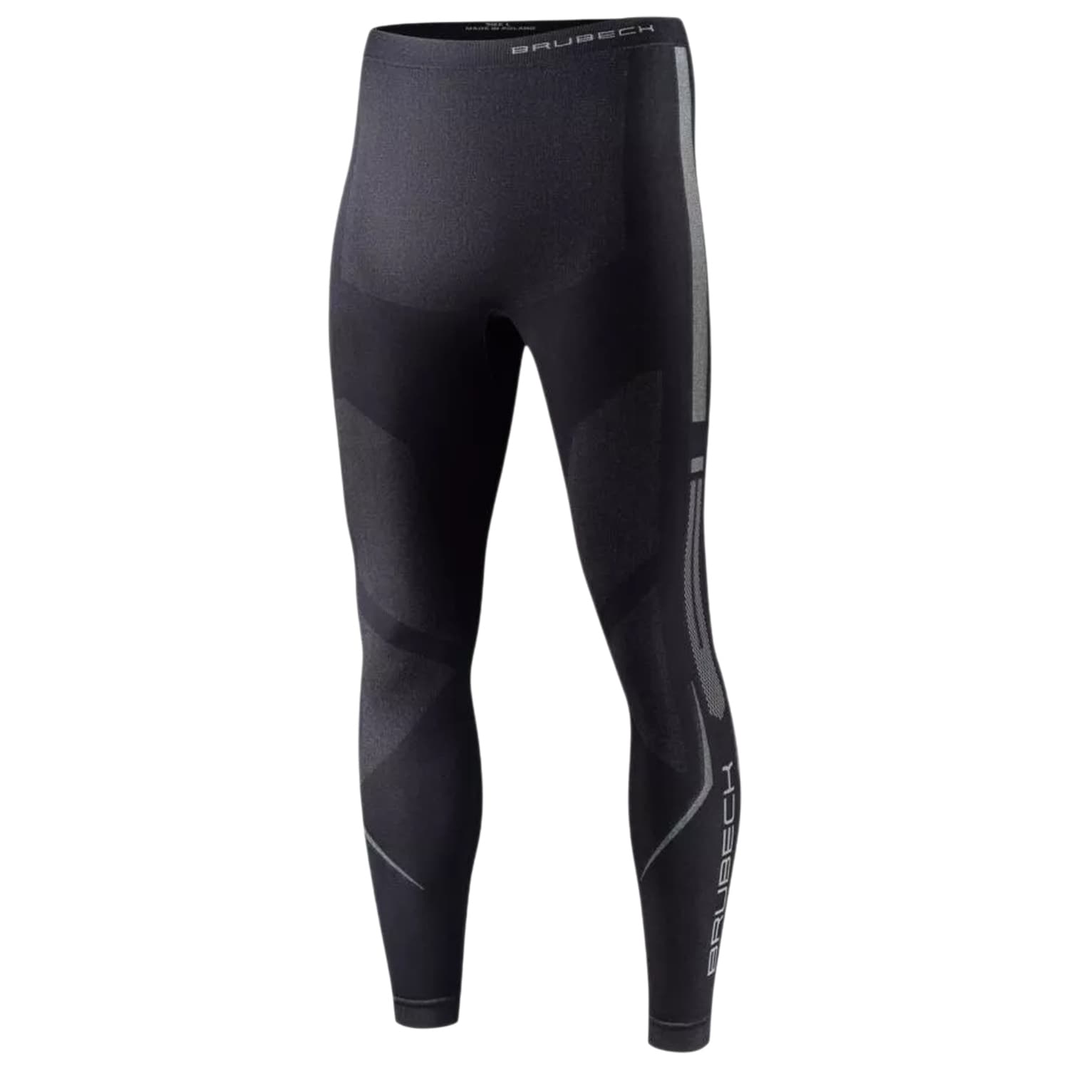 Legginsy termoaktywne męskie Brubeck Dry V2 - Czarne/Grafitowe