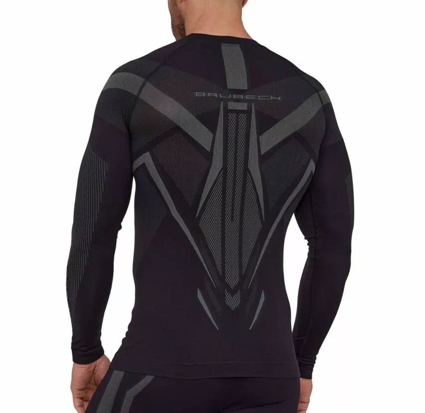 Koszulka termoaktywna Brubeck Dry - Czarna/Grafitowa