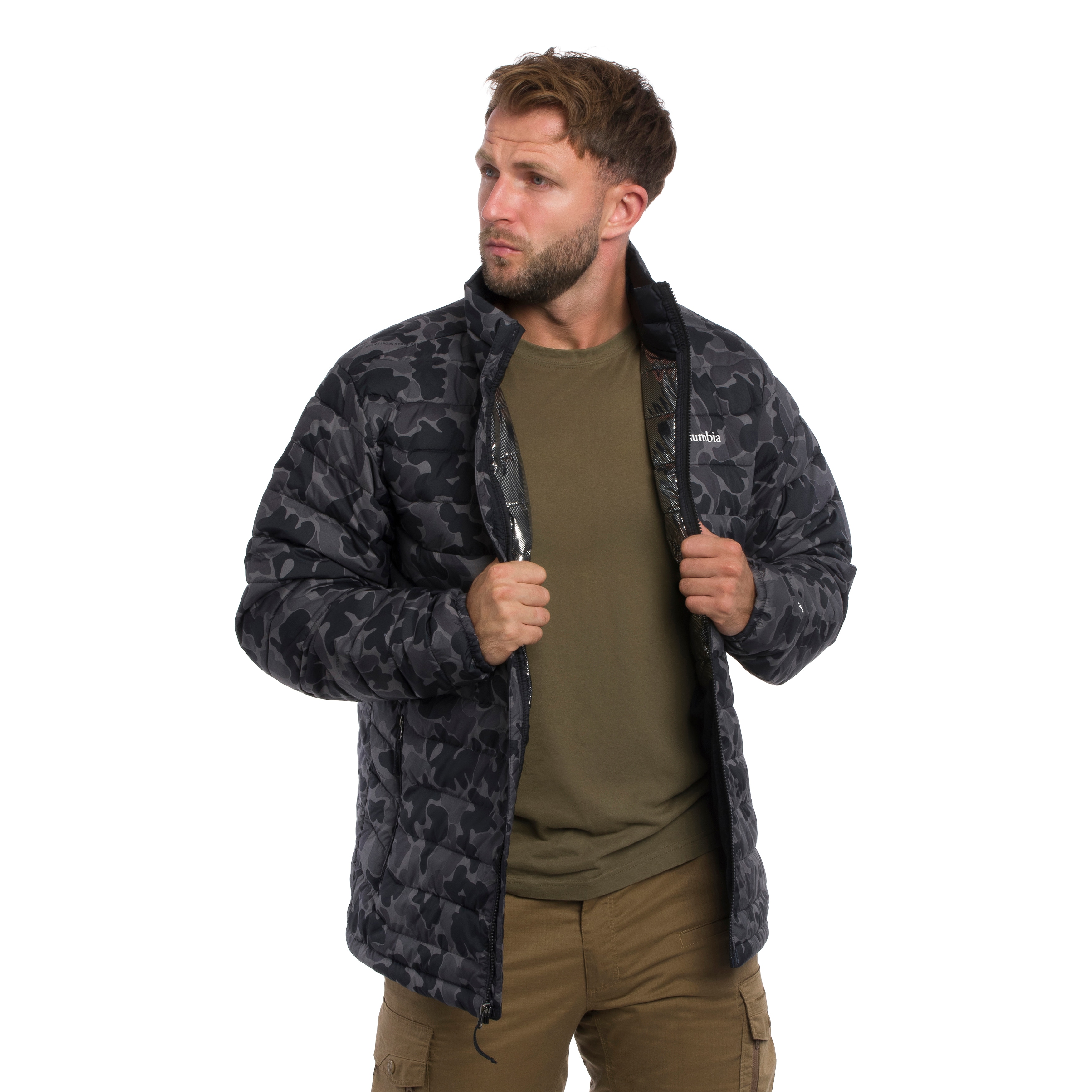 Columbia Powder Lite II Printed Jacket - Black Puzzle Camo