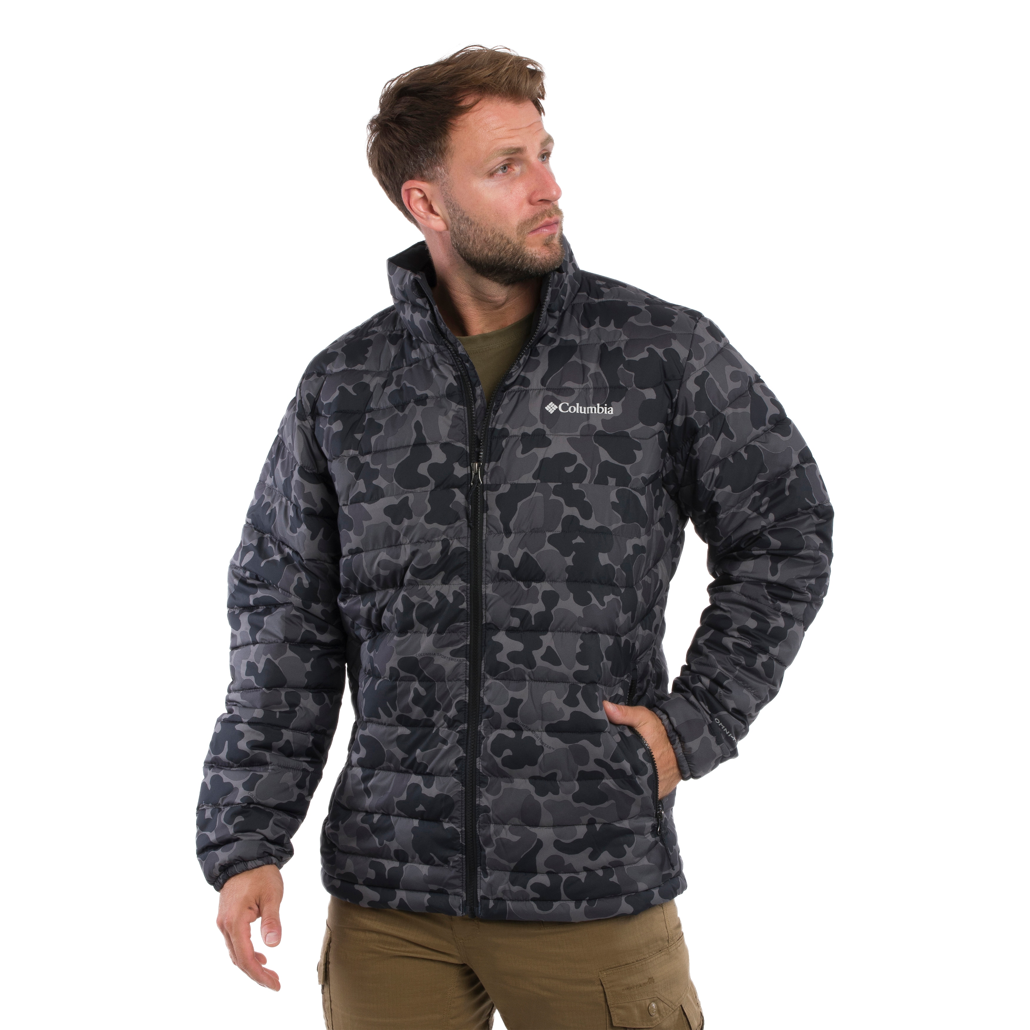 Columbia Powder Lite II Printed Jacket - Black Puzzle Camo
