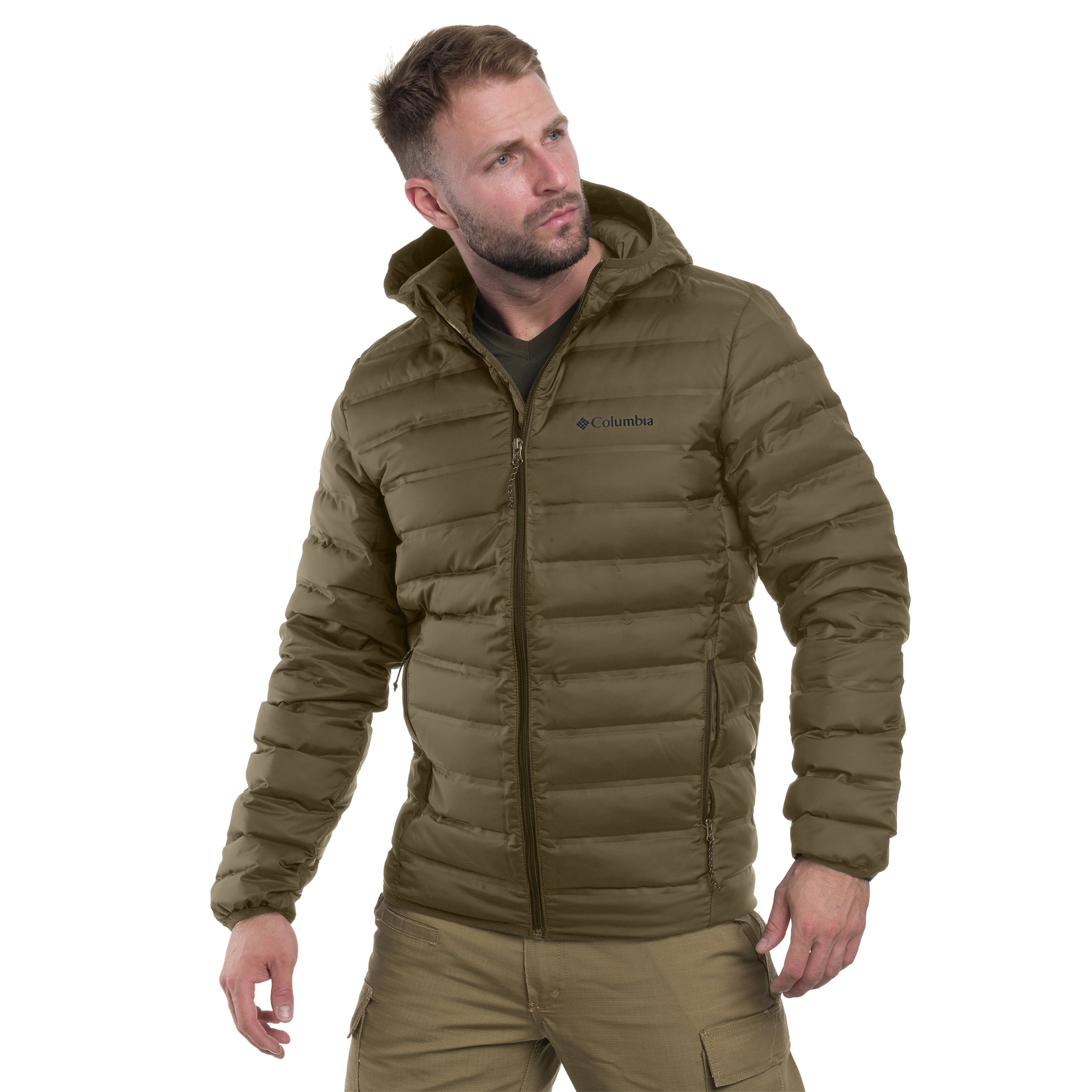 Columbia Lake 22 II Down Hooded Jacket - Stone Green