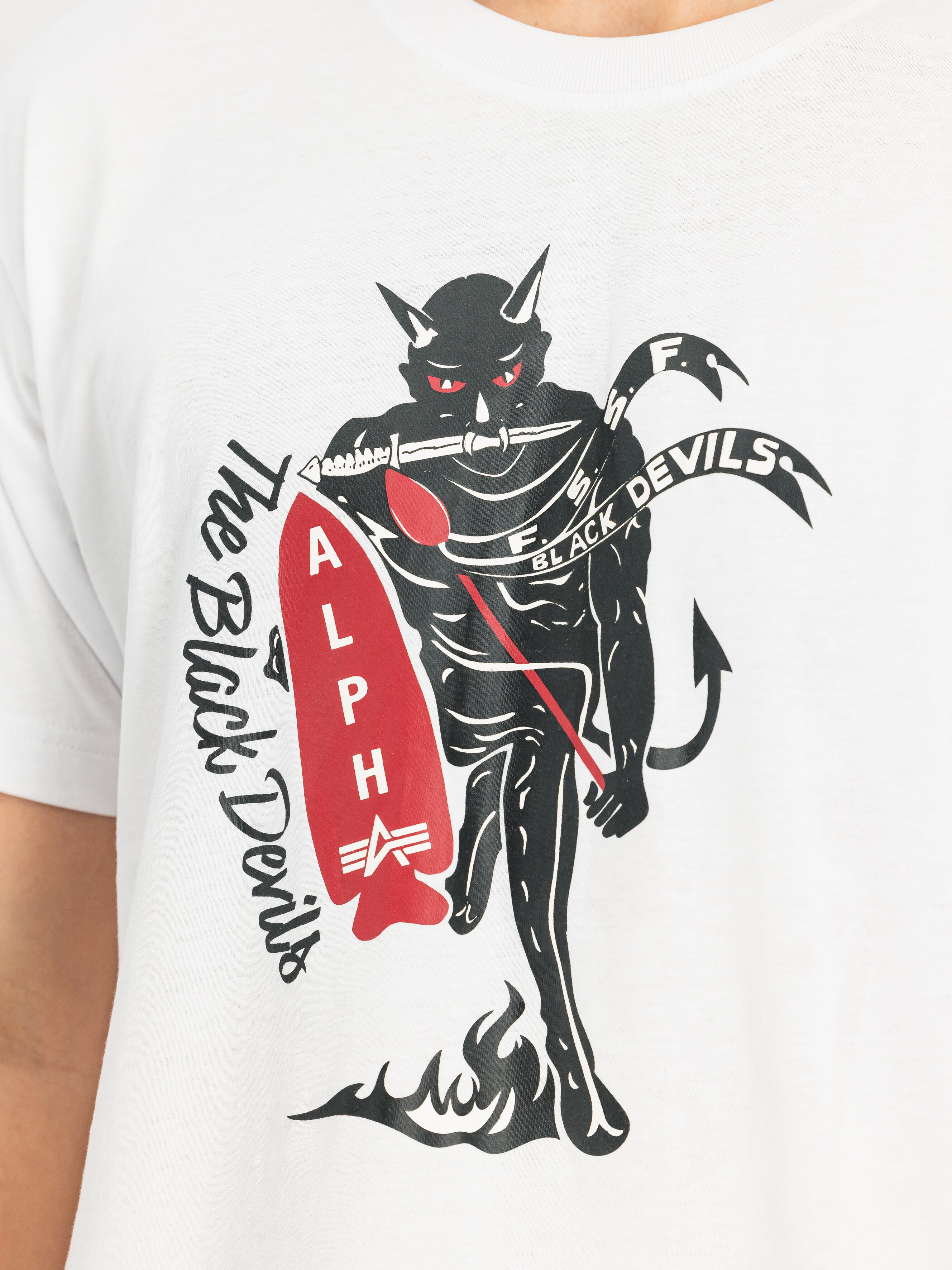 Koszulka T-shirt Alpha Industries Black Devils - White