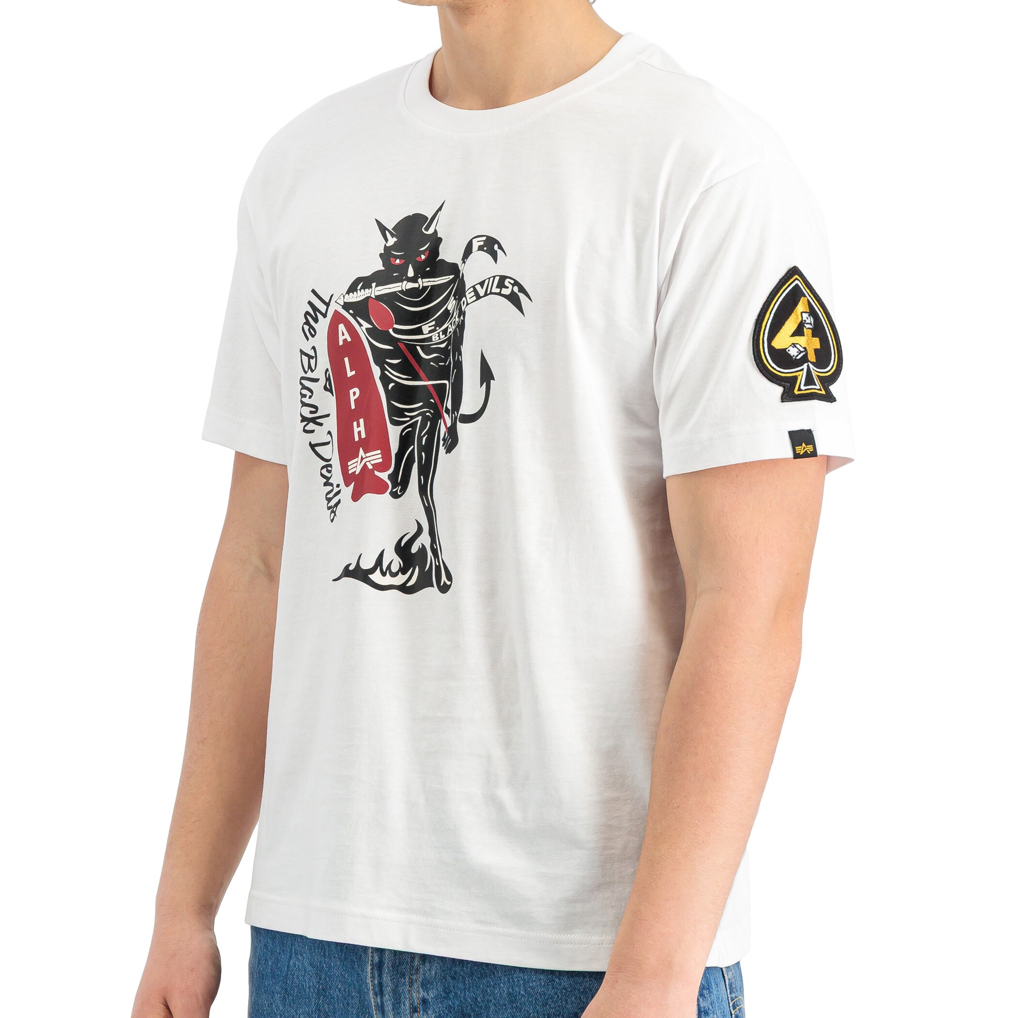 Koszulka T-shirt Alpha Industries Black Devils - White