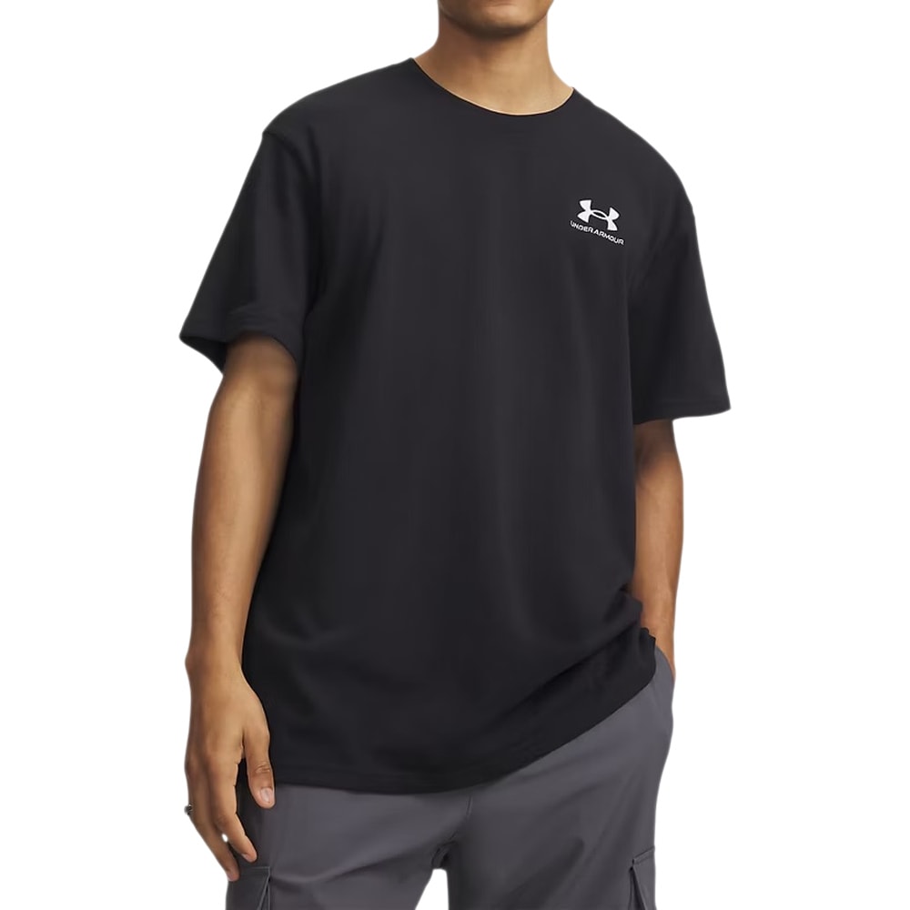 Koszulka T-shirt Under Armour Logo Embroidered Heavyweight - Black/White