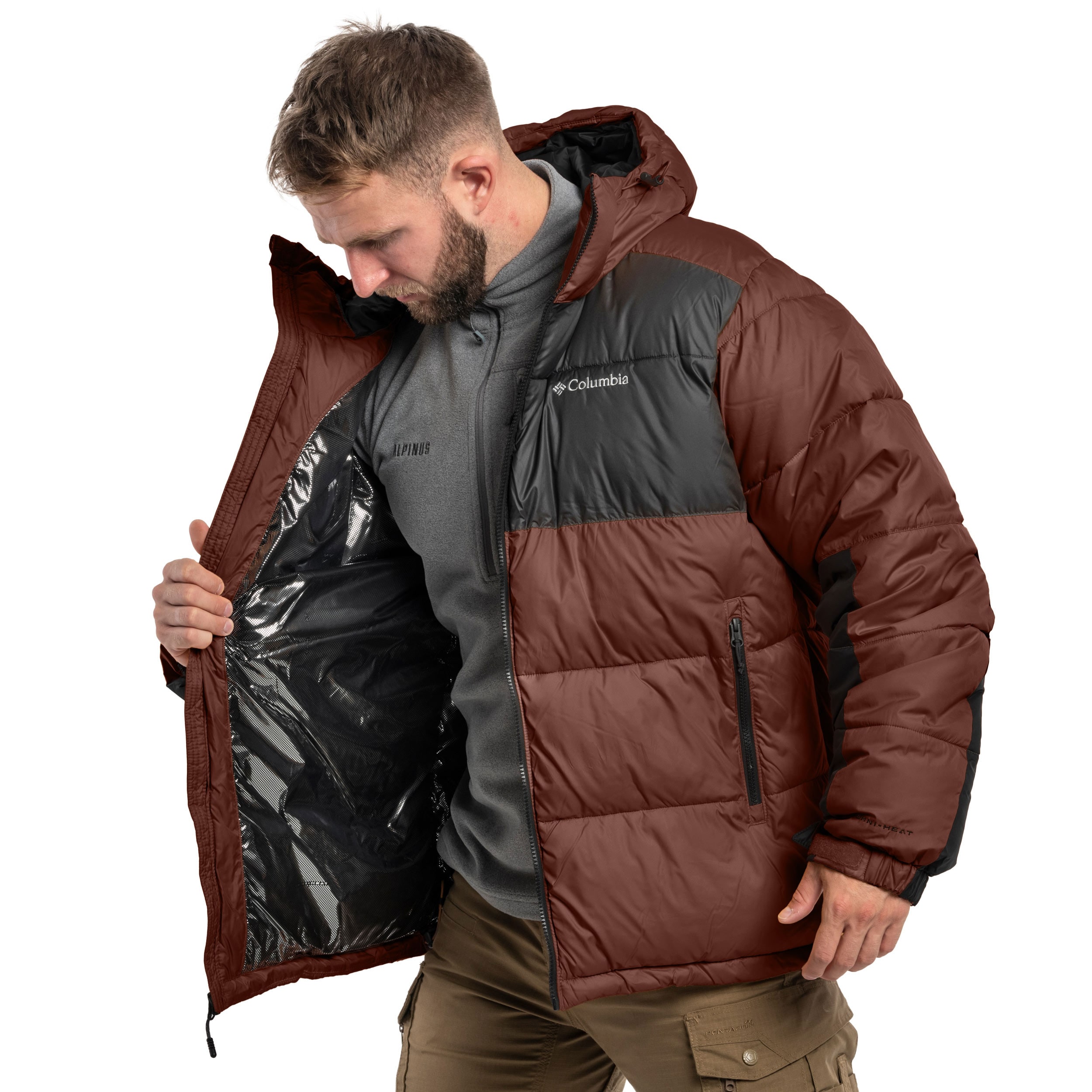 Kurtka Columbia Pike Lake II Hooded Jacket - Tobacco/Black
