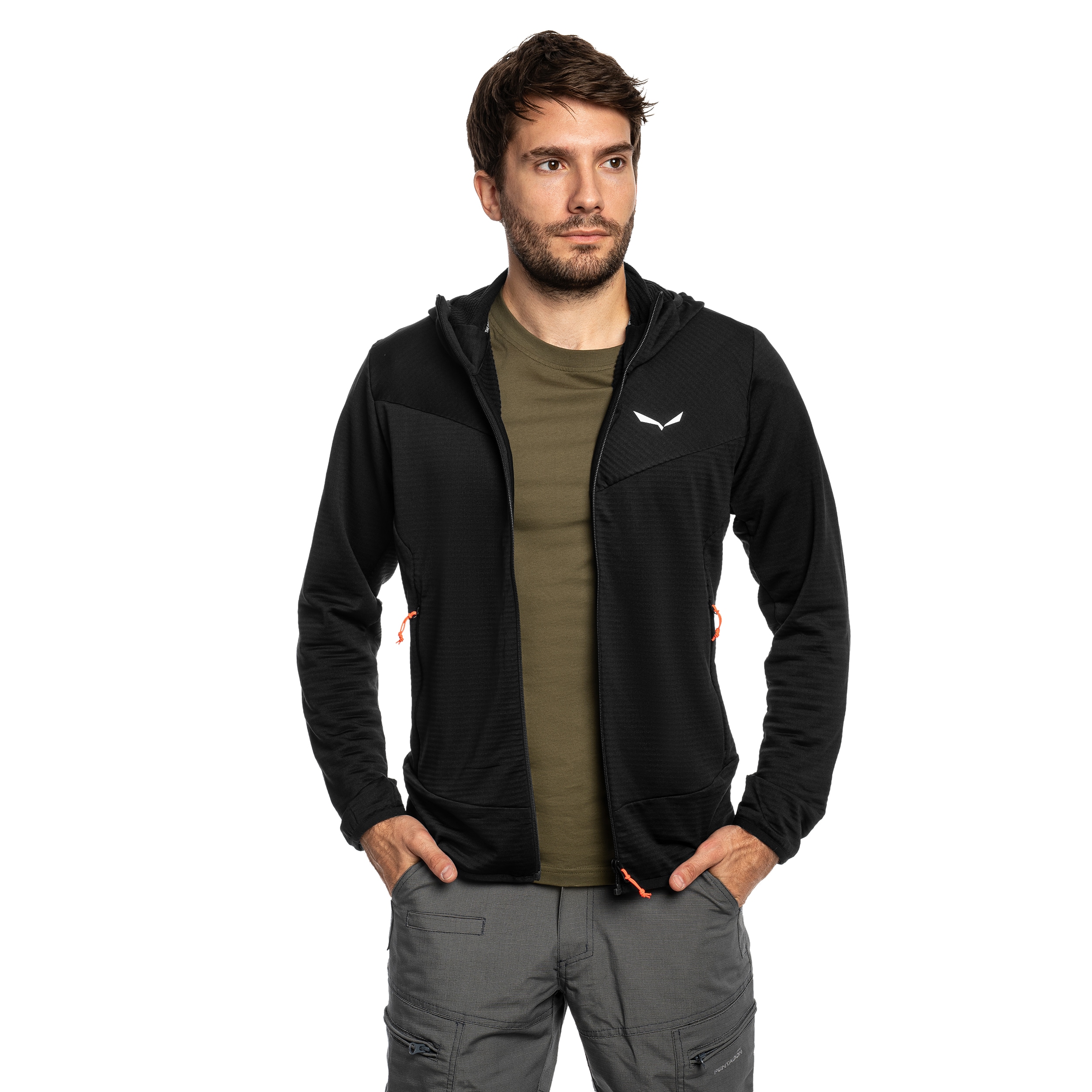 Polar Salewa Puez Altavia Polarlite Hooded - Black Out
