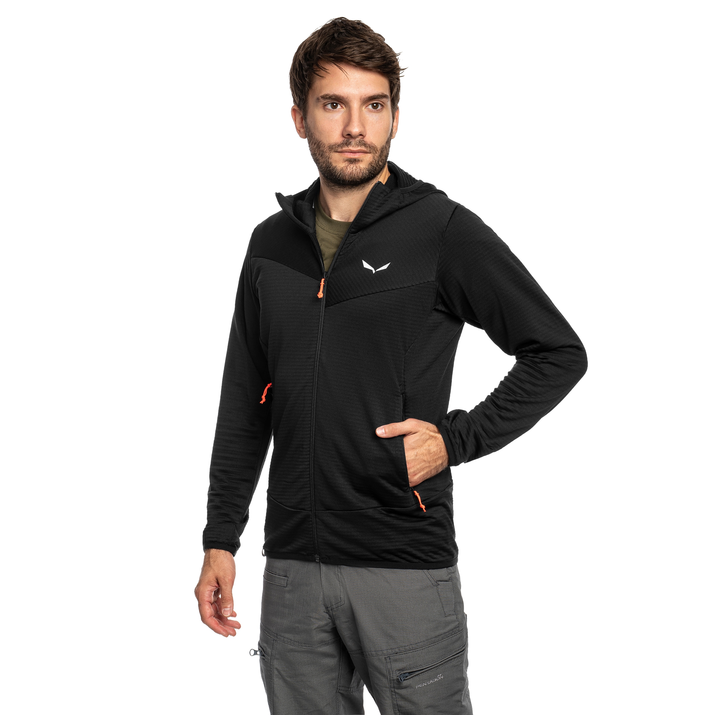 Polar Salewa Puez Altavia Polarlite Hooded - Black Out