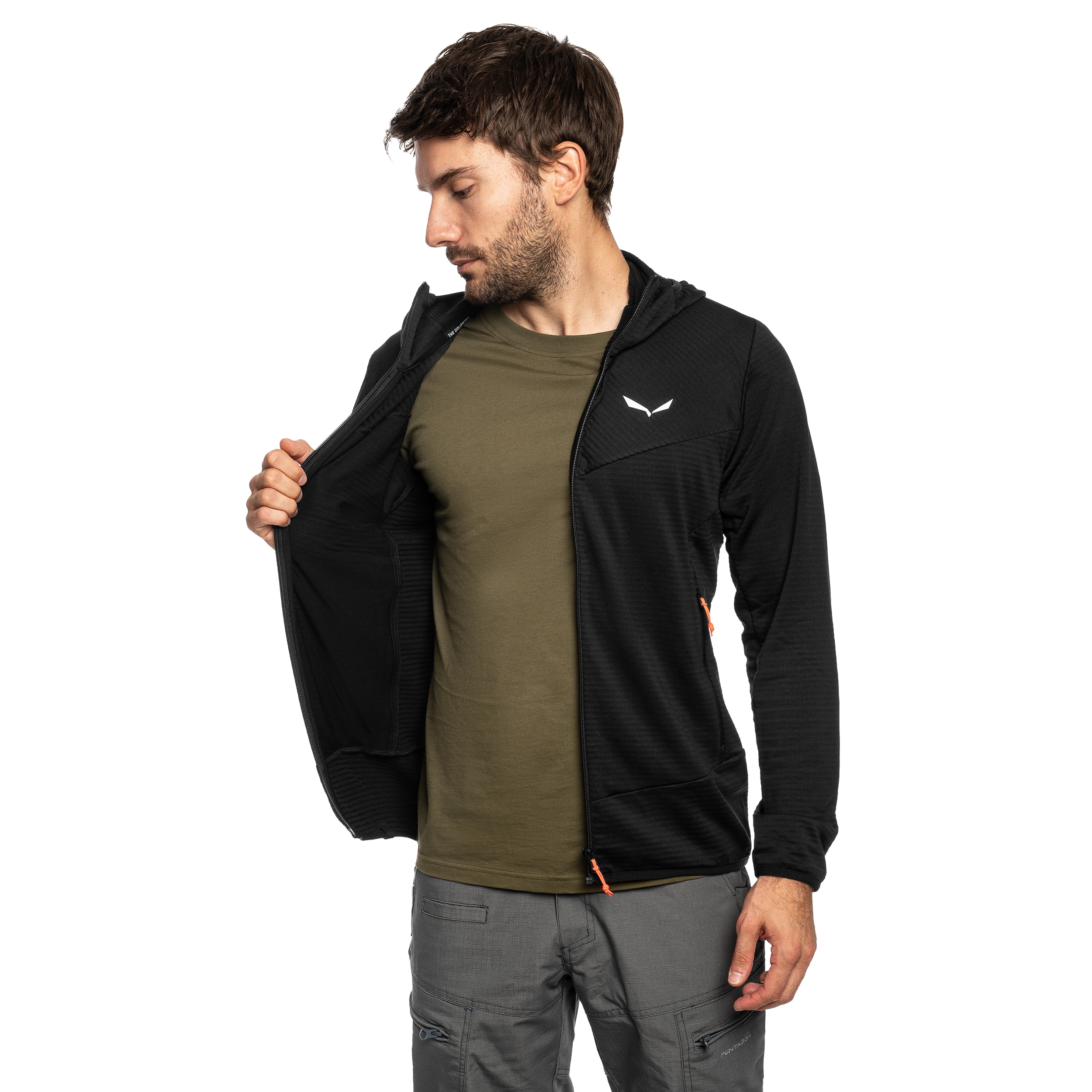 Polar Salewa Puez Altavia Polarlite Hooded - Black Out