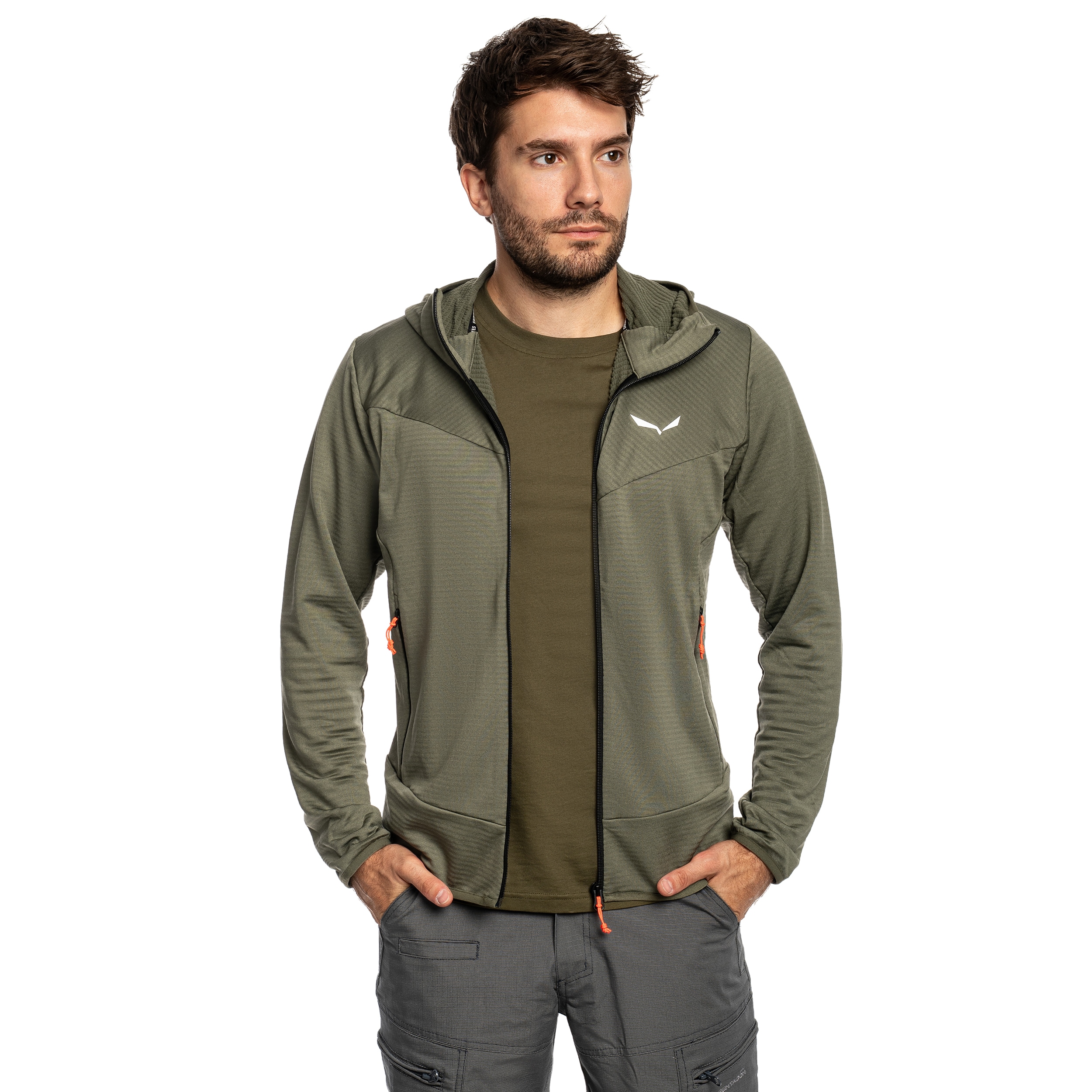 Polar Salewa Puez Altavia Polarlite Hooded - Faded Green