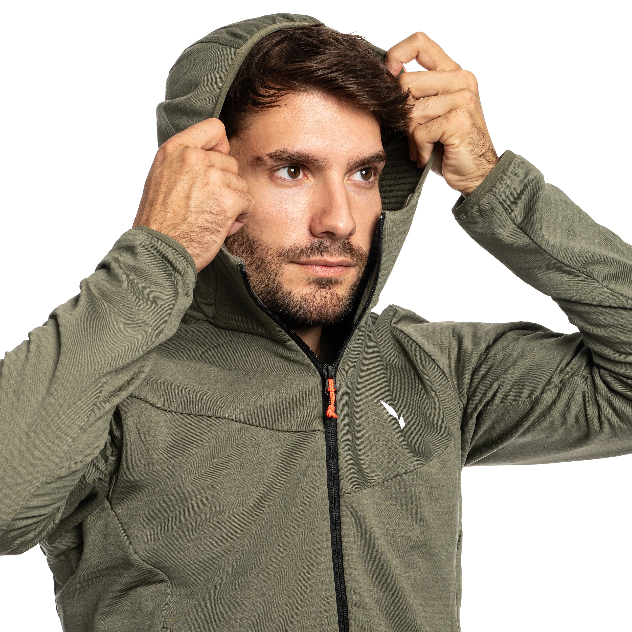 Polar Salewa Puez Altavia Polarlite Hooded - Faded Green