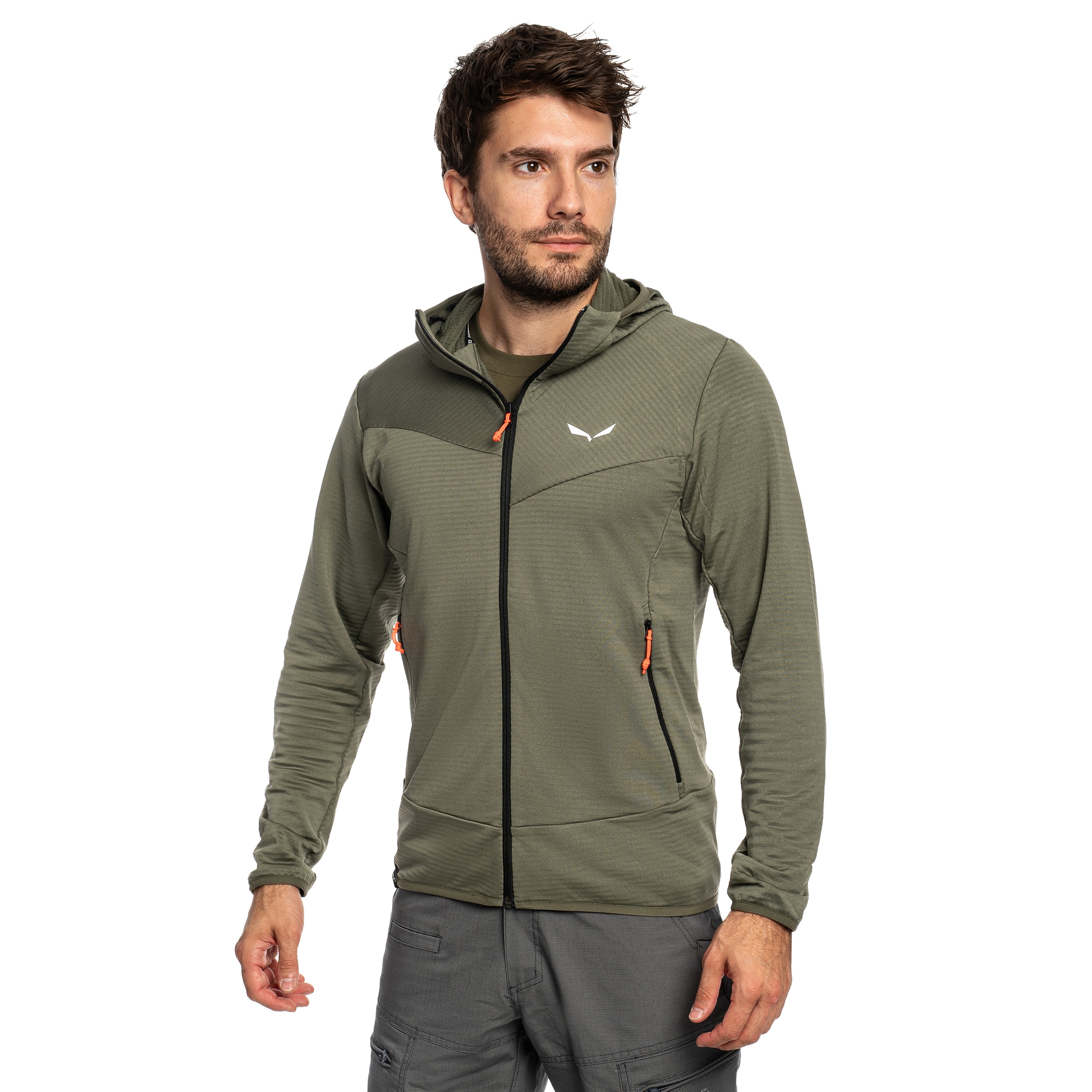 Polar Salewa Puez Altavia Polarlite Hooded - Faded Green