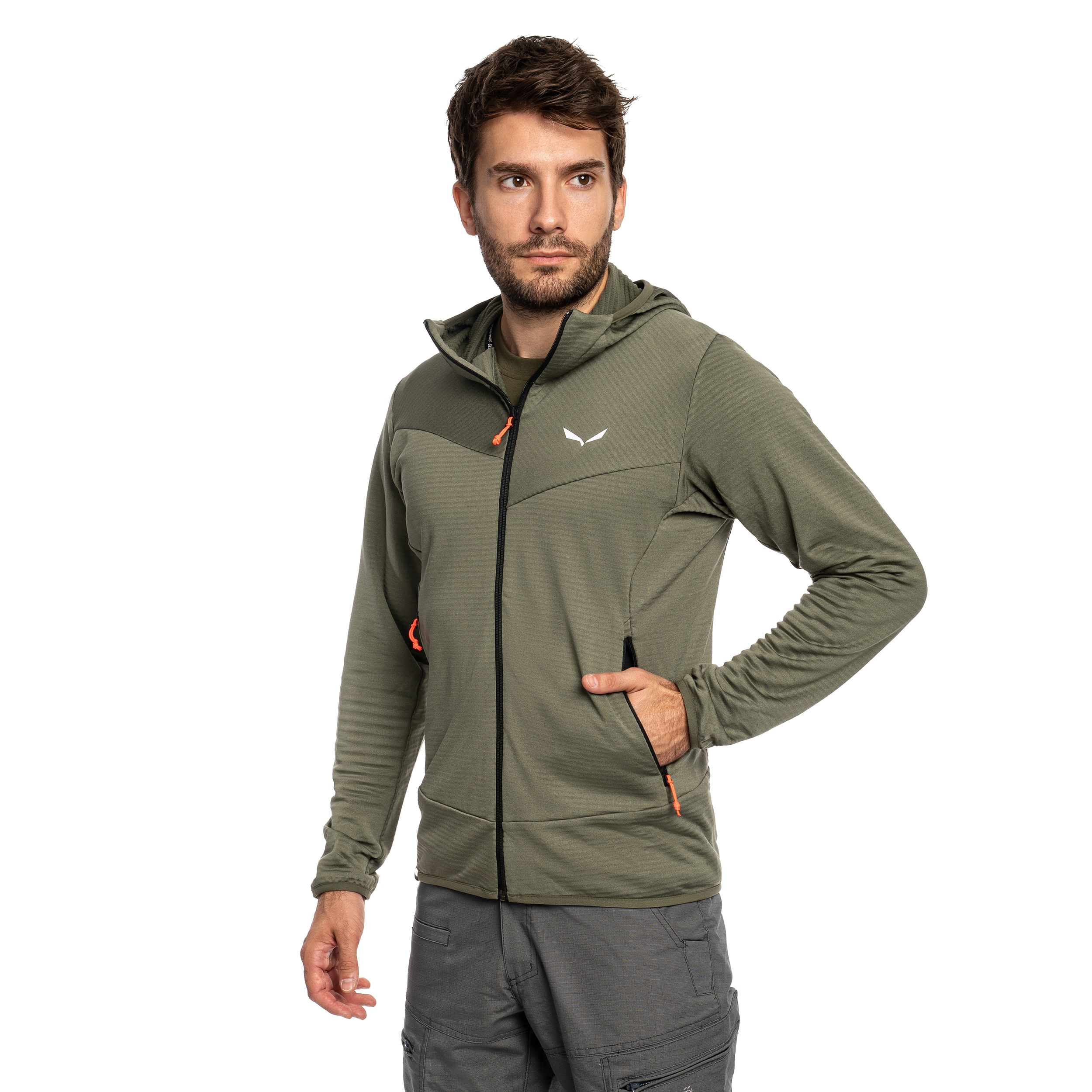 Polar Salewa Puez Altavia Polarlite Hooded - Faded Green