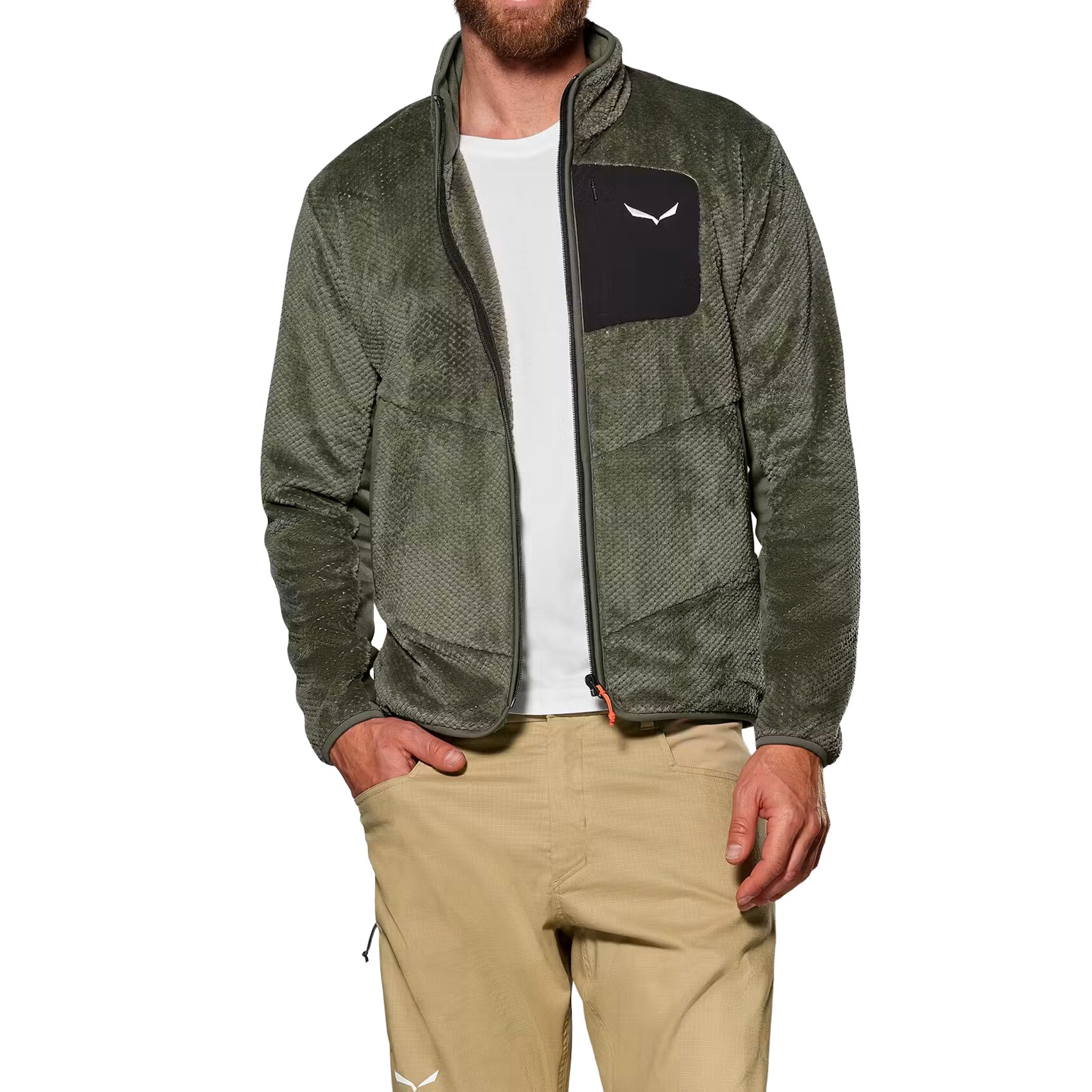 Polar Salewa Puez Warm Full-Zip - Faded Green