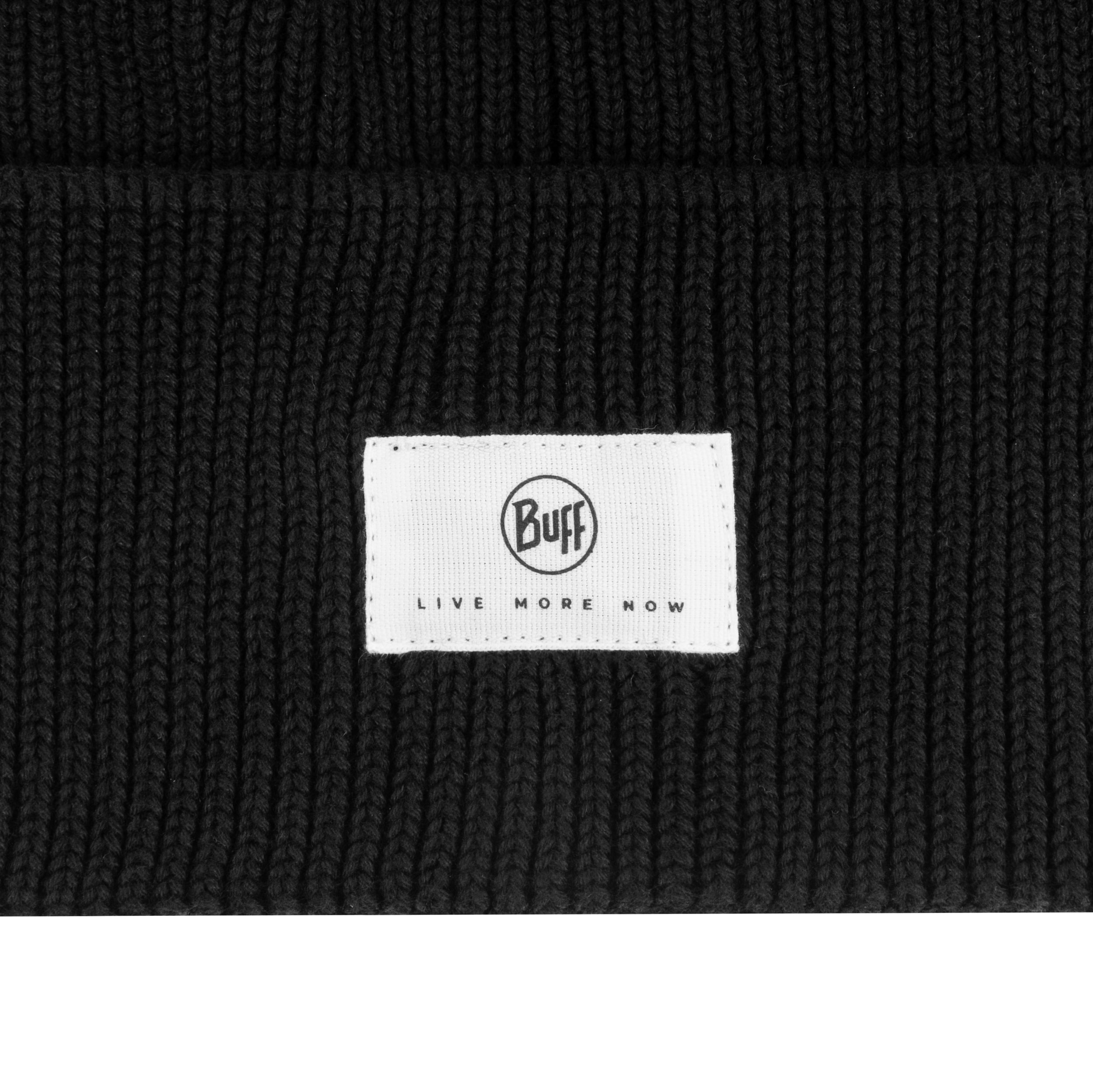 Buff Knitted Beanie Drisk Hat - Black