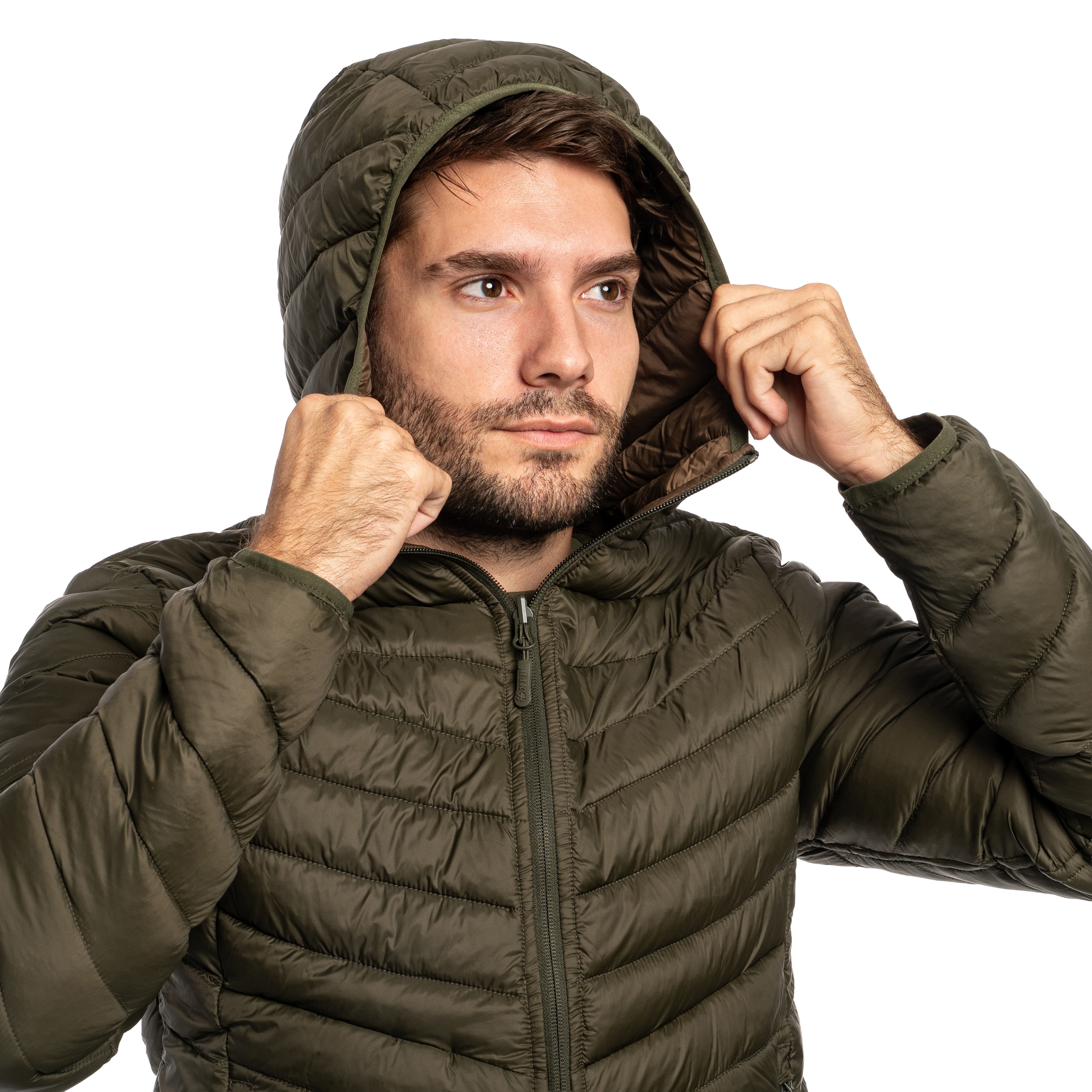 Kurtka MFH Reversible Quilted Thermal Jacket - OD Green/Brown