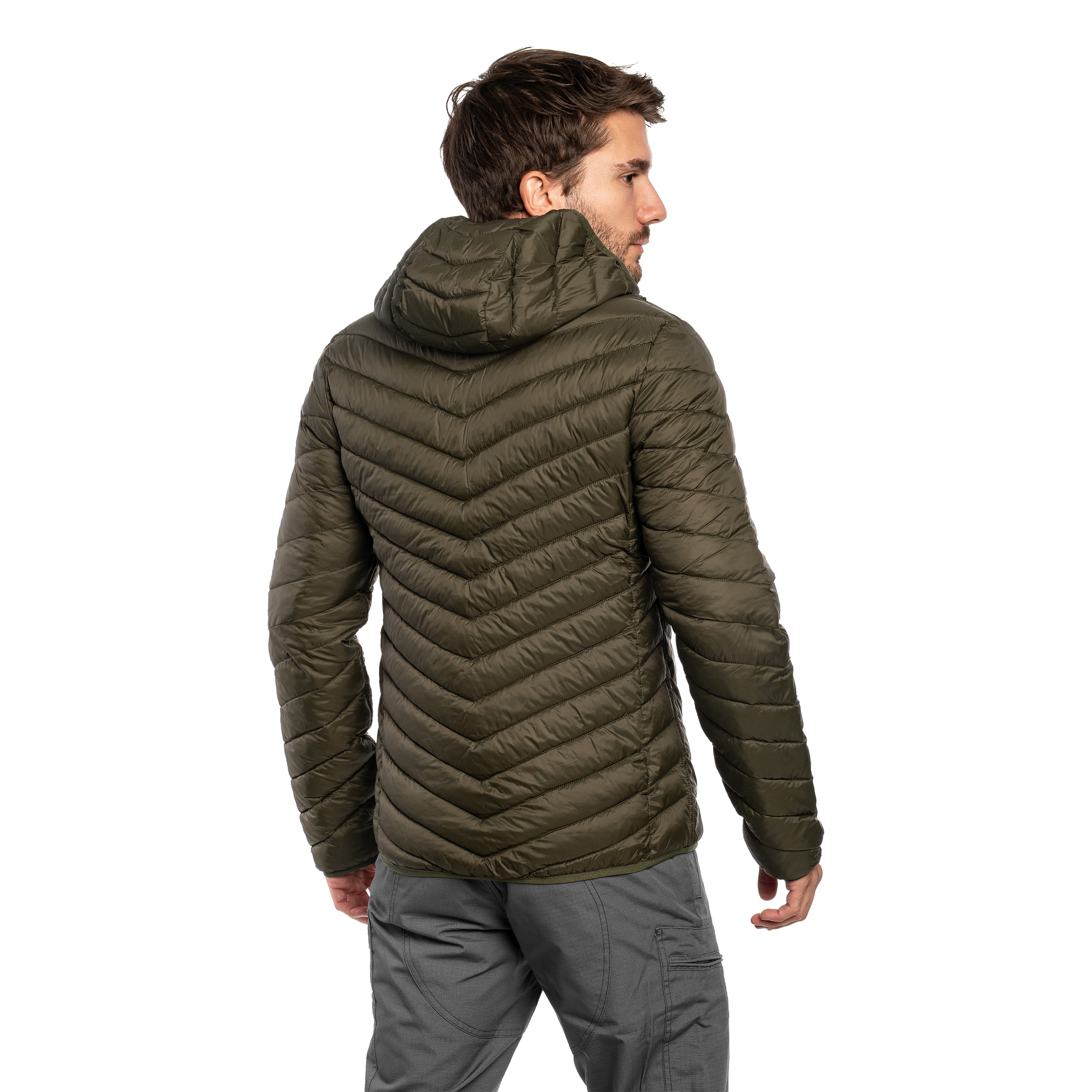 Kurtka MFH Reversible Quilted Thermal Jacket - OD Green/Brown