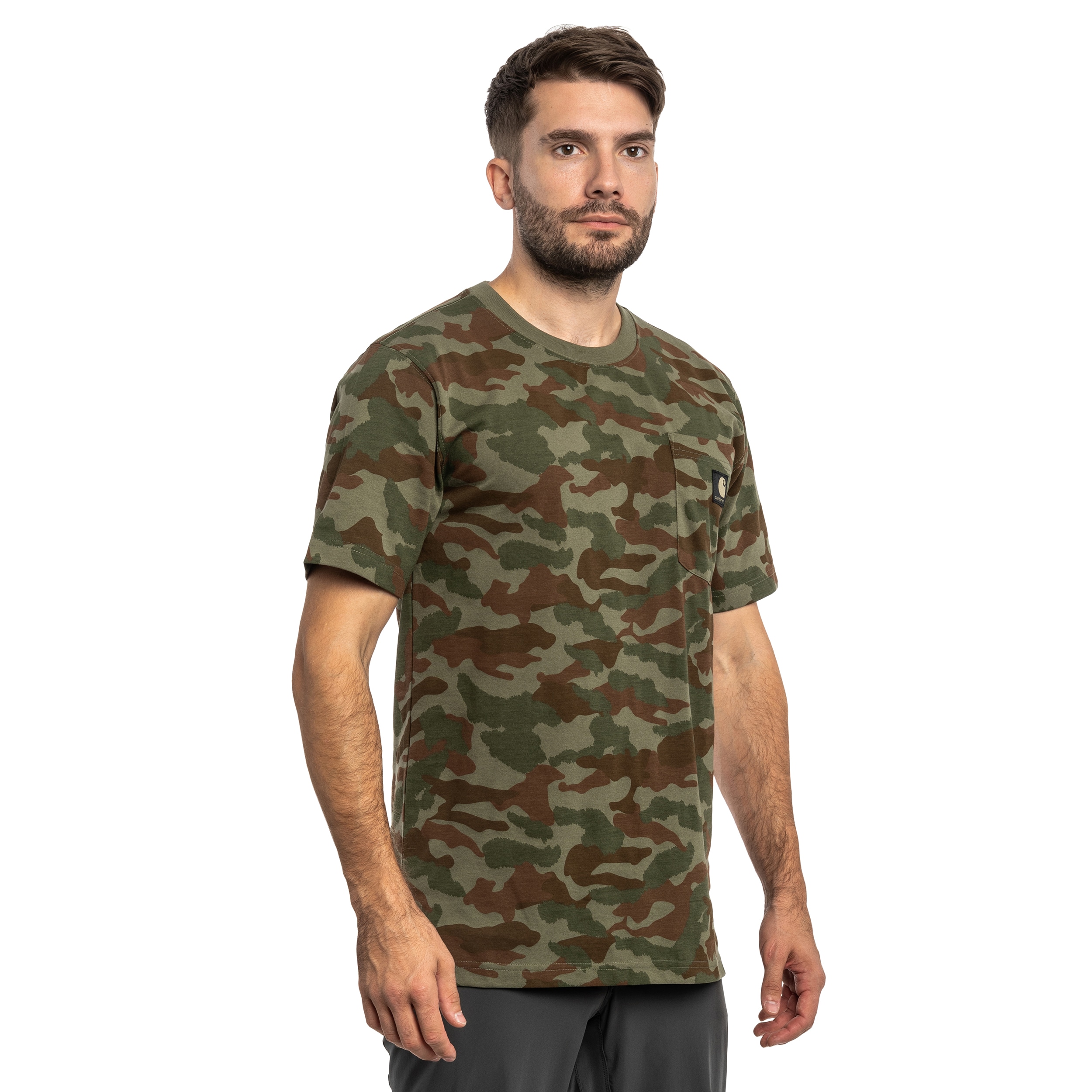 Koszulka T-Shirt Carhartt Irvine Pocket - Army Green Camo