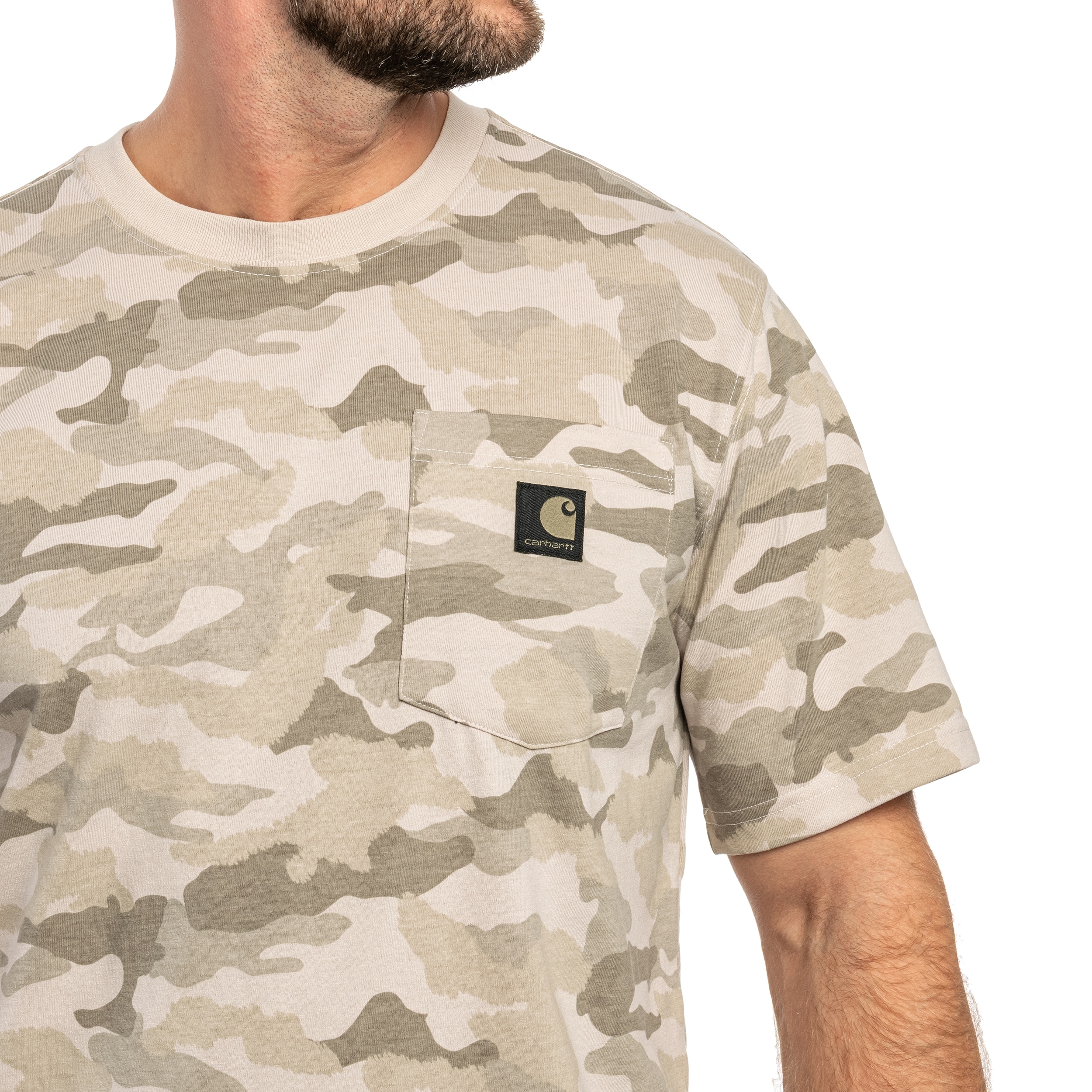 Koszulka T-Shirt Carhartt Irvine Pocket - Fossil Tan Camo