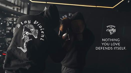 Bluza Brothers in Arms Stay Violent Hoodie - Black