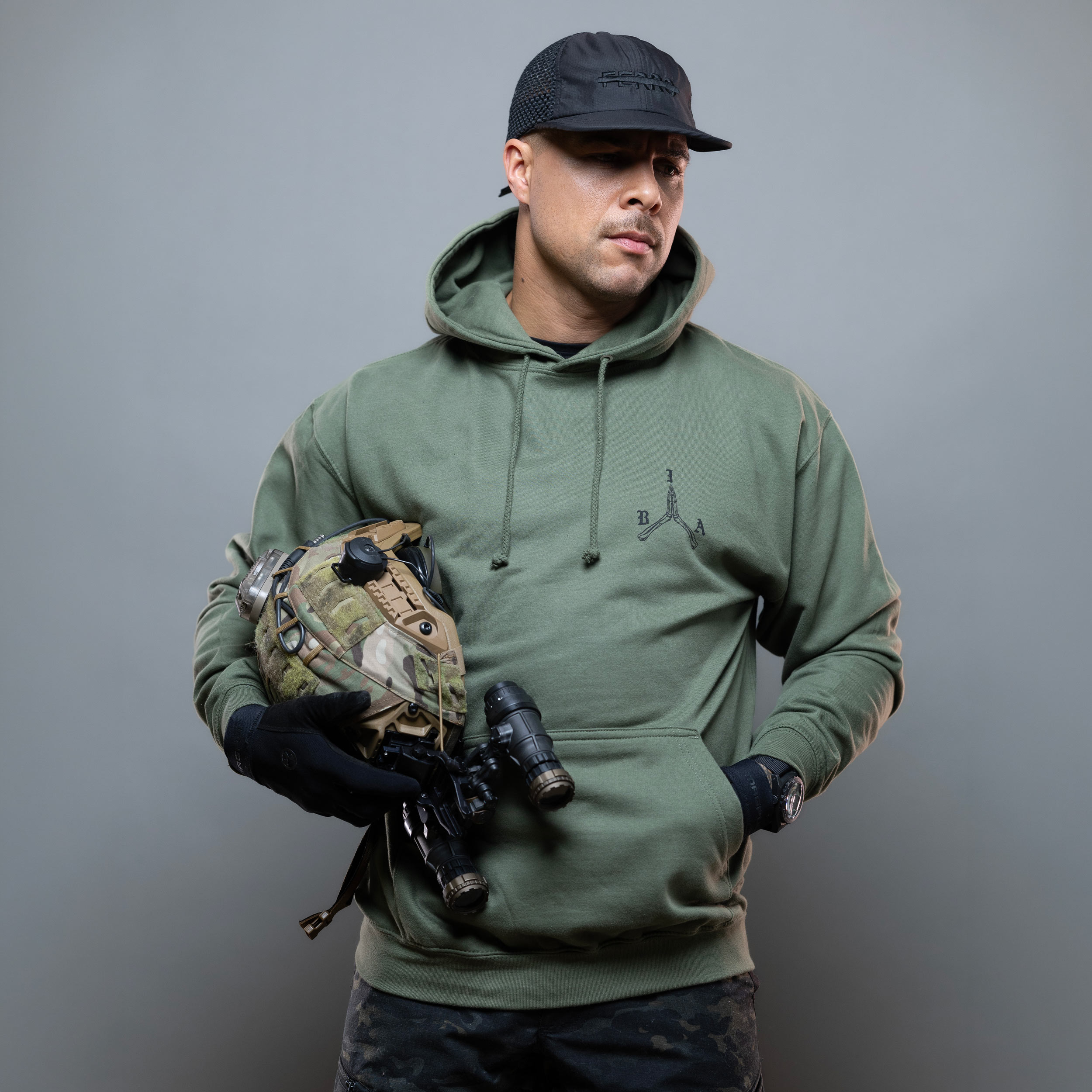 Bluza Brothers in Arms Stay Violent Hoodie - Olive
