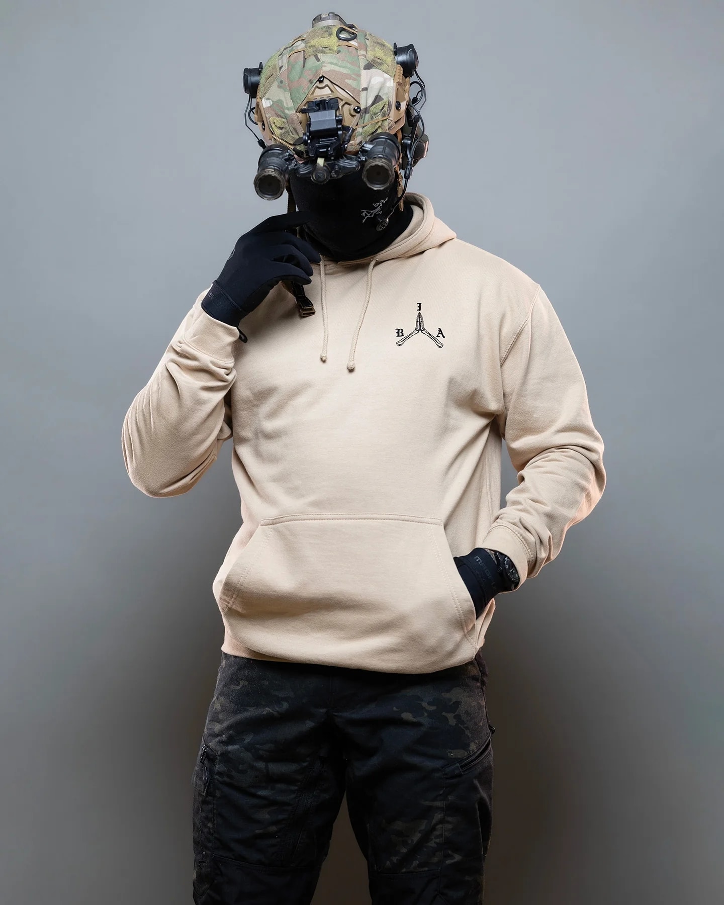 Bluza Brothers in Arms Stay Violent Hoodie - Sand