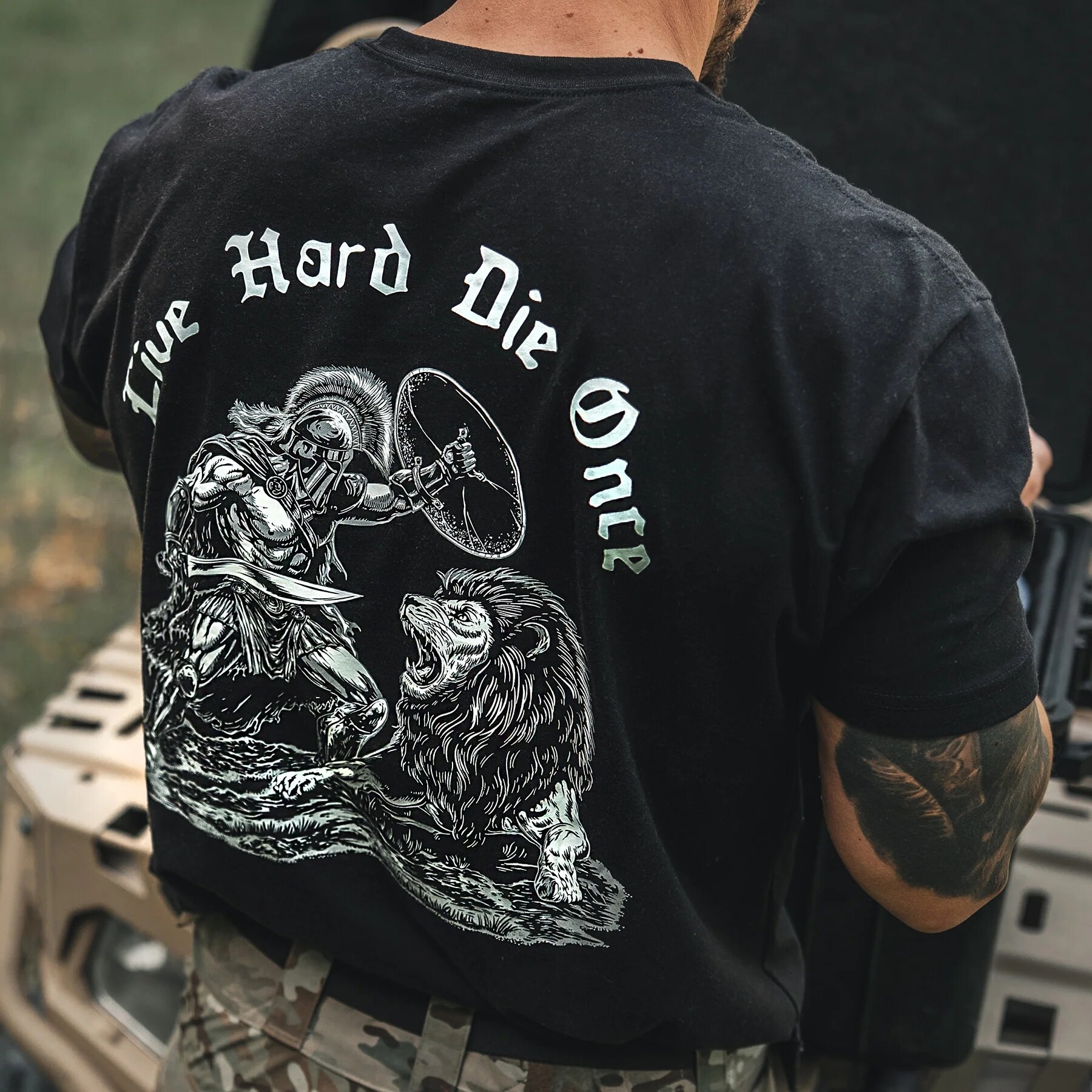 Koszulka T-Shirt Brothers In Arms Die Once Oversized - Black