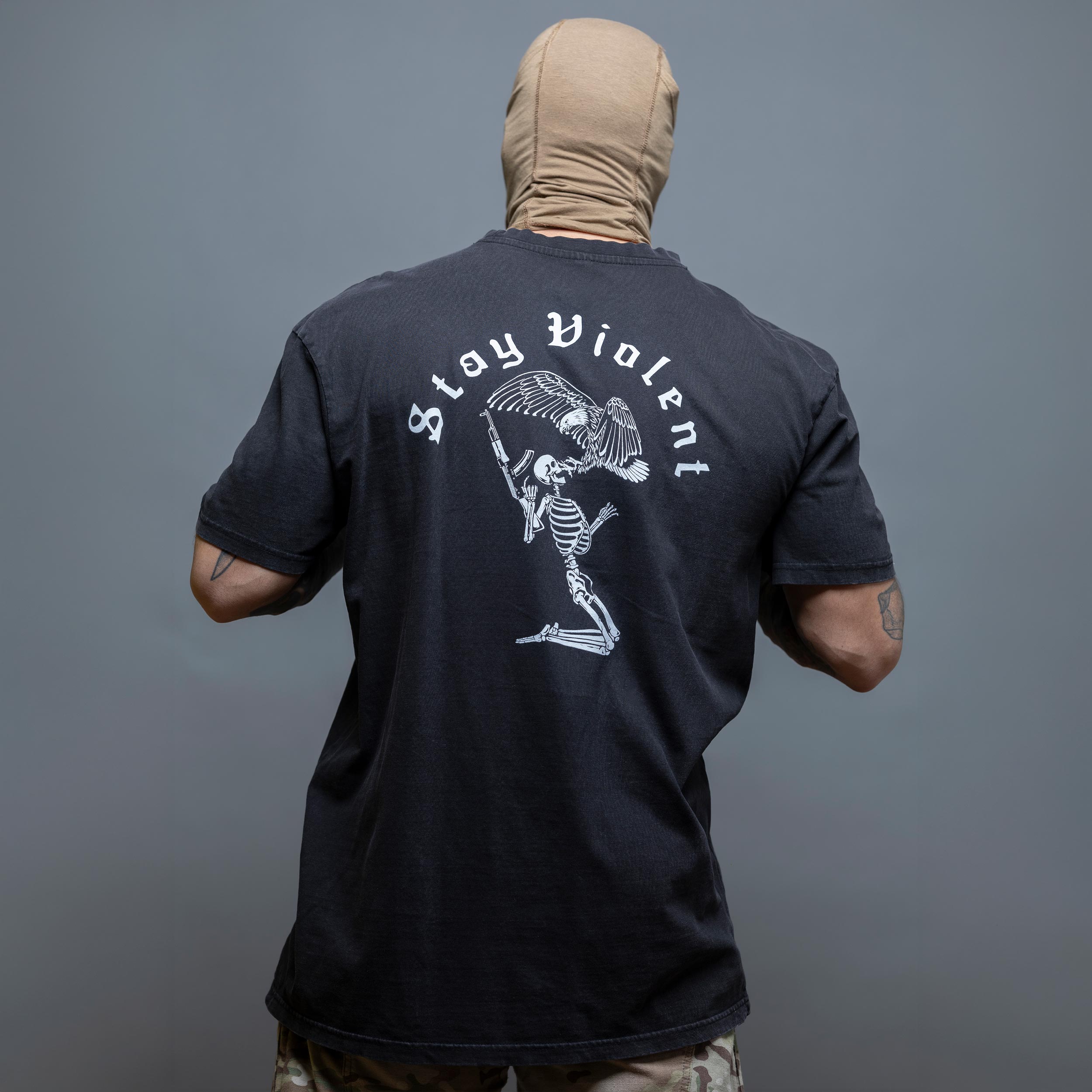 Футболка Brothers In Arms Stay Violent Oversized - Black