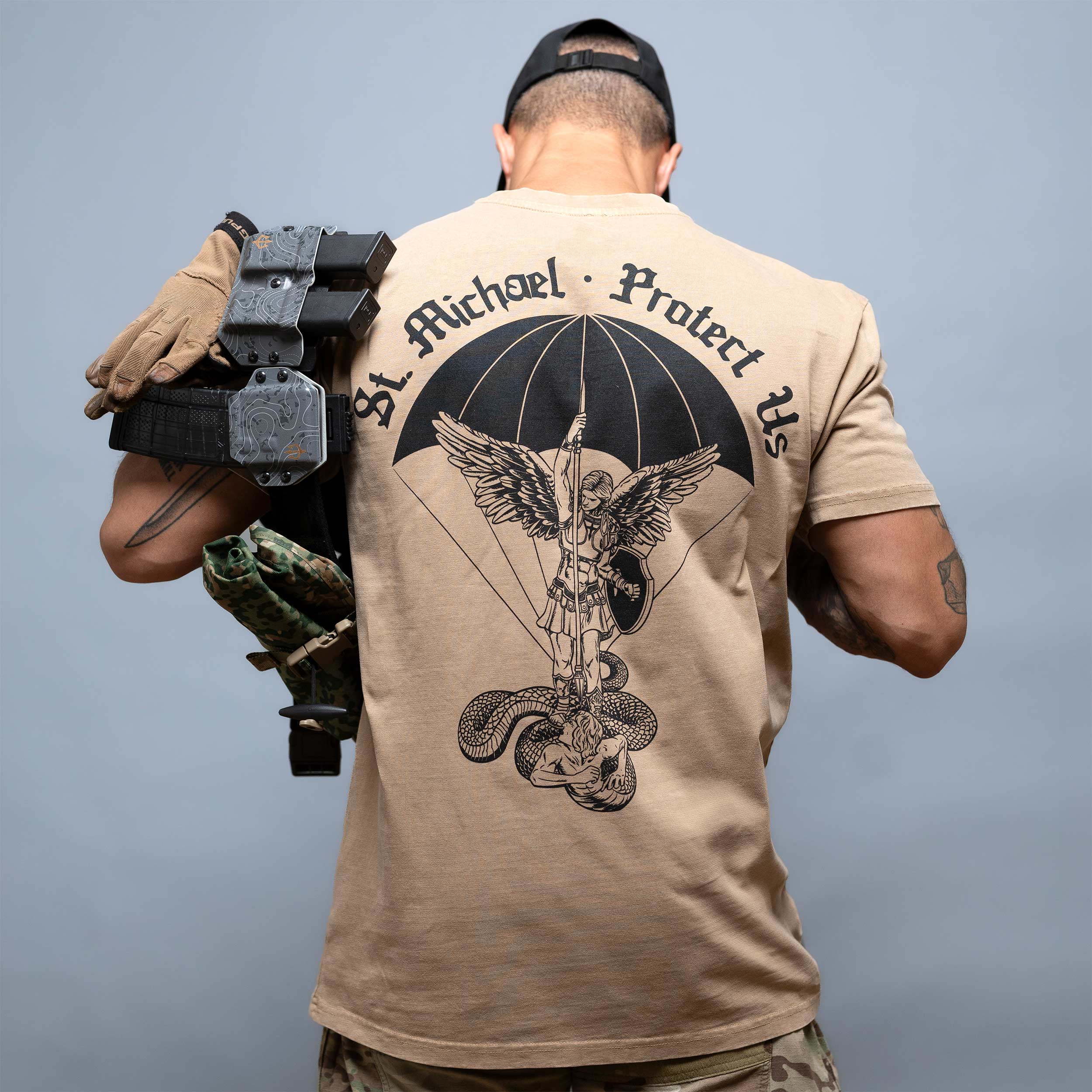 Brothers In Arms St. Michael Oversized T-Shirt - Coyote