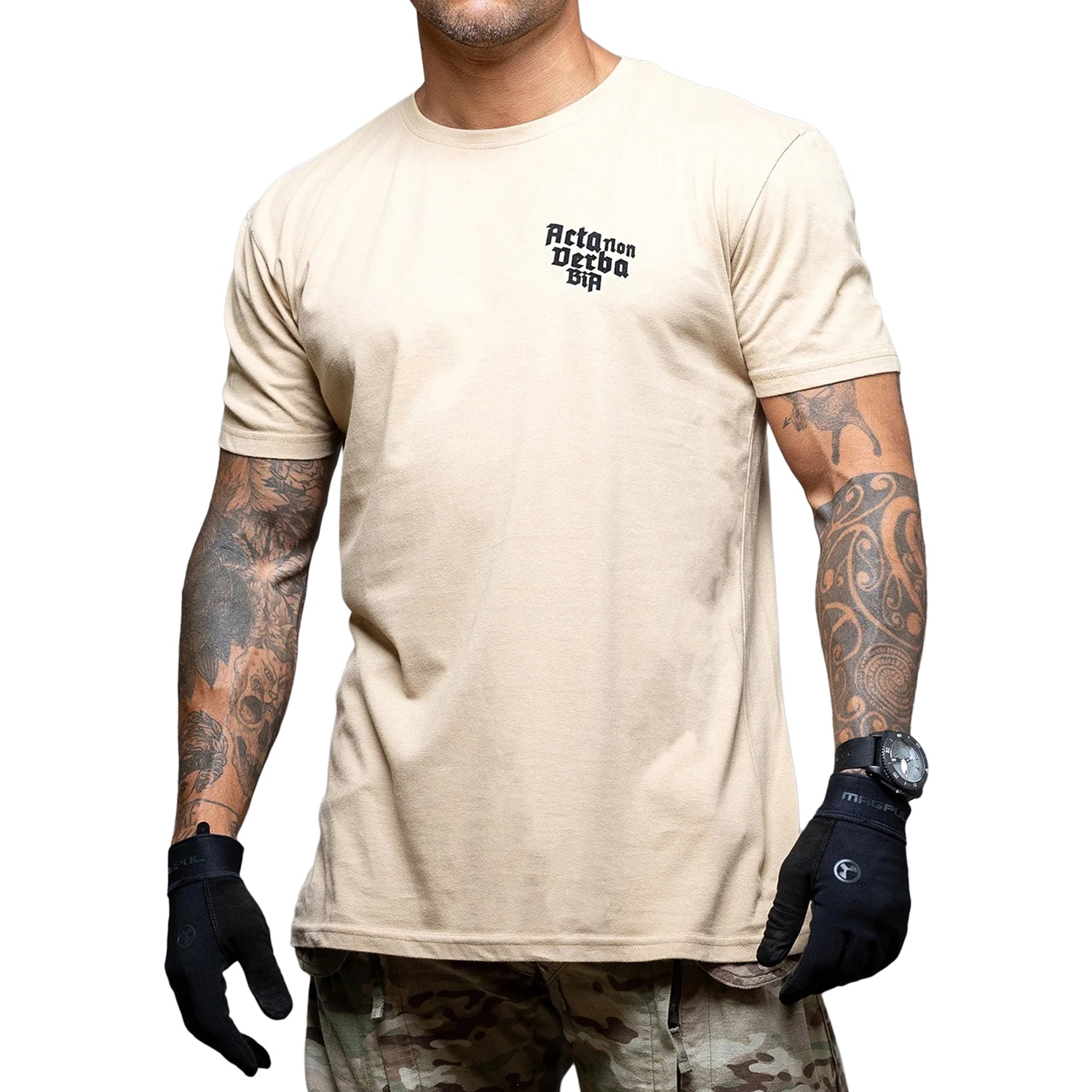 Koszulka T-Shirt Brothers In Arms Acta non Verba - Sand