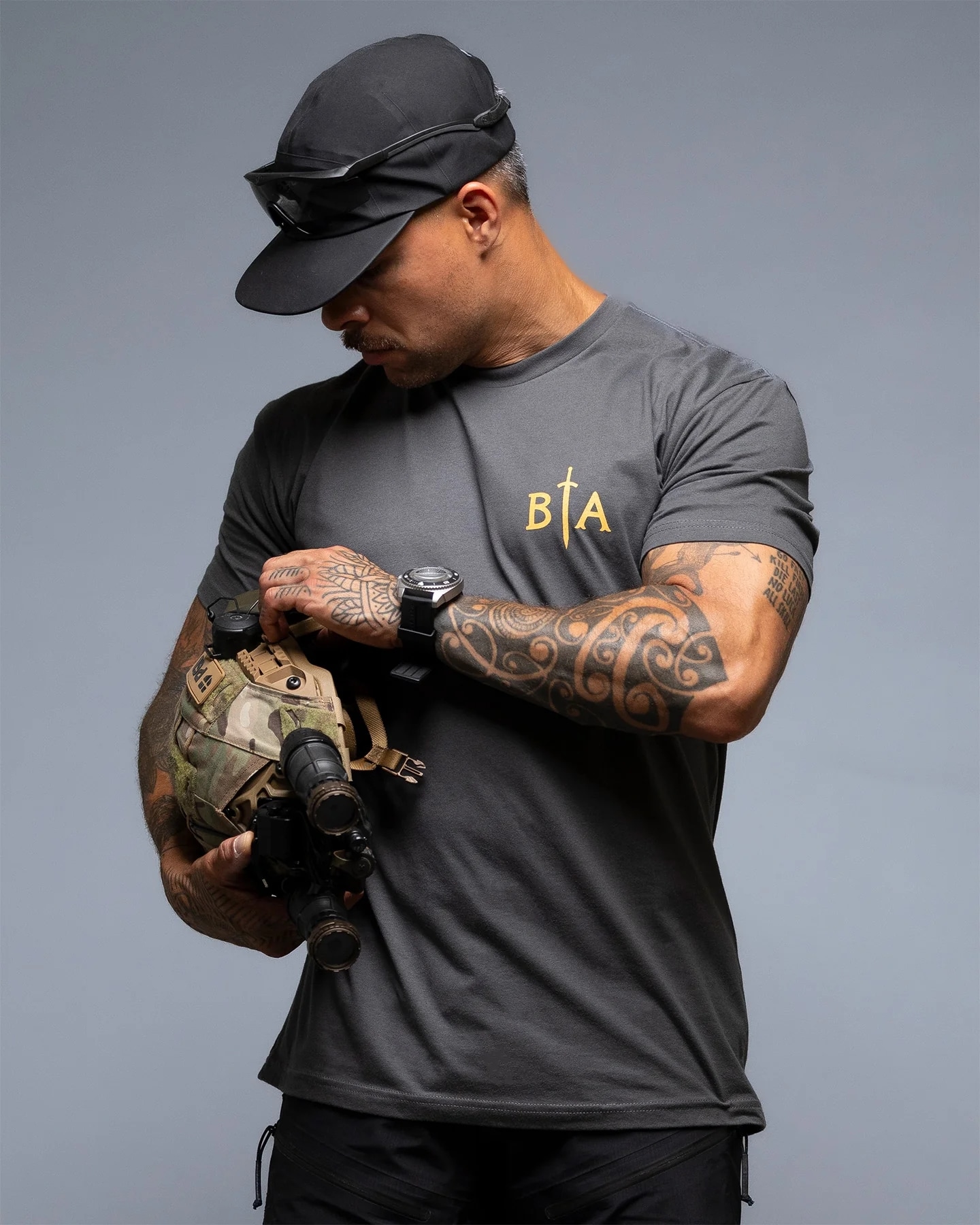Brothers In Arms No Fear T-Shirt - Steel Grey