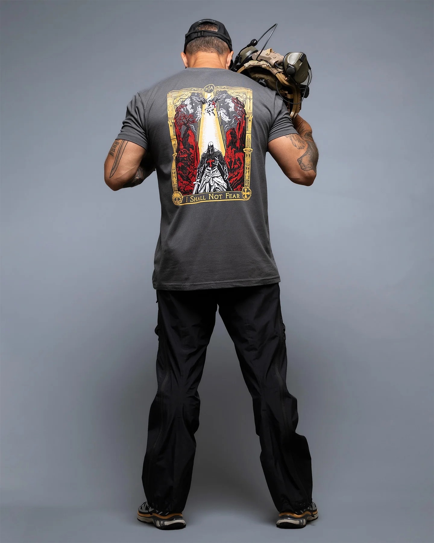 Brothers In Arms No Fear T-Shirt - Steel Grey