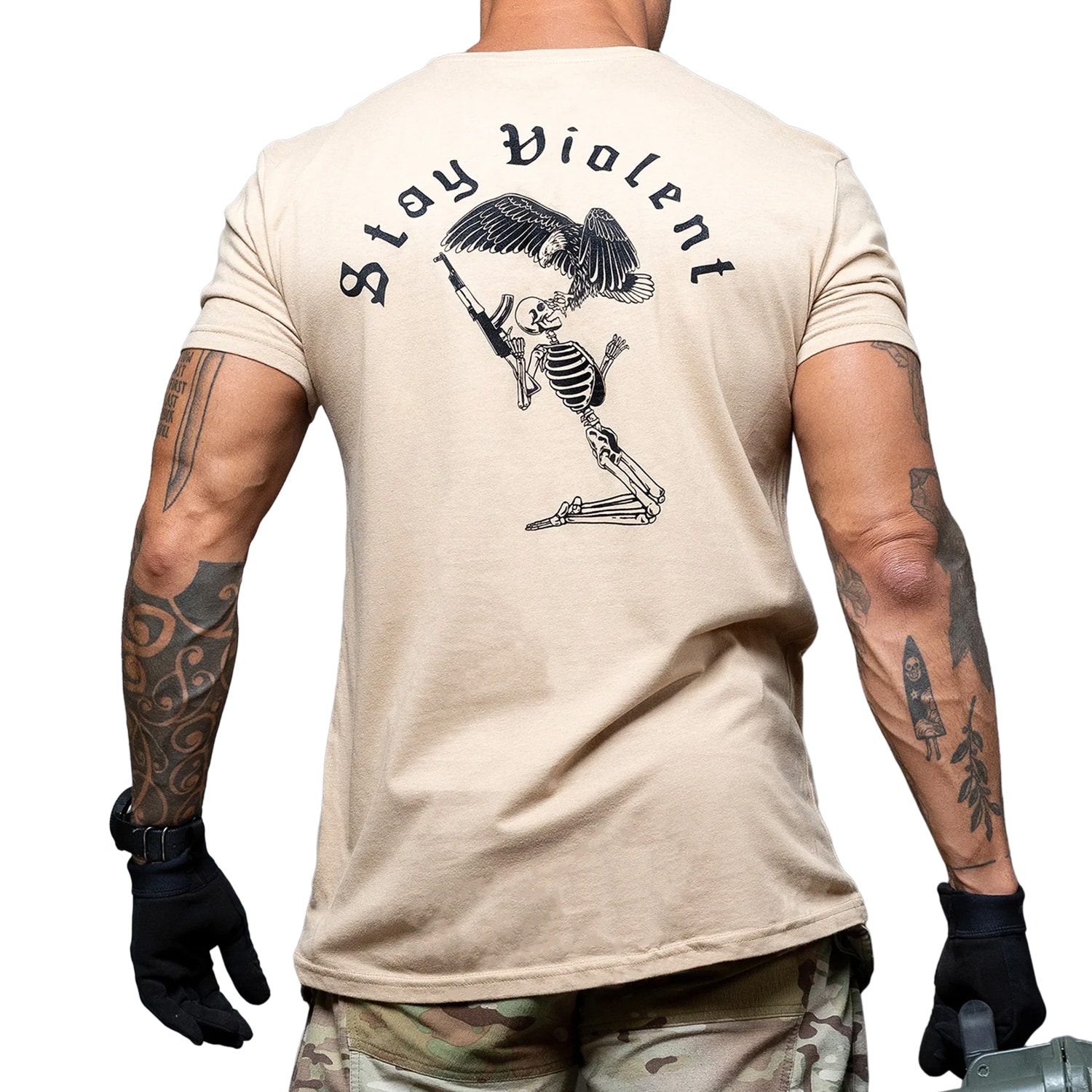 Koszulka T-Shirt Brothers In Arms Stay Violent - Sand