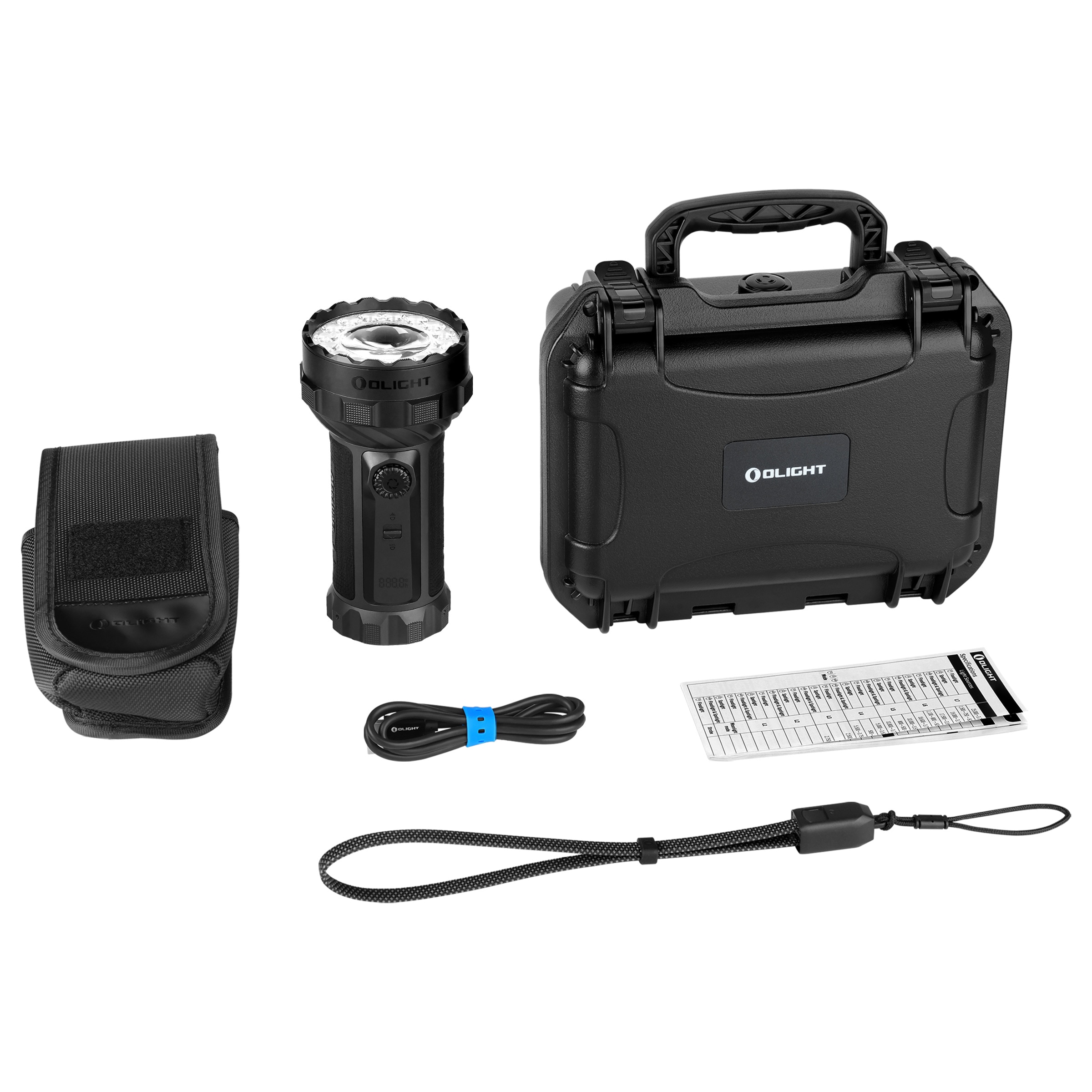 Latarka akumulatorowa Olight Marauder 3 Cool White z funkcją powerbanku Black - 25000 lumenów, zasięg 1050 m