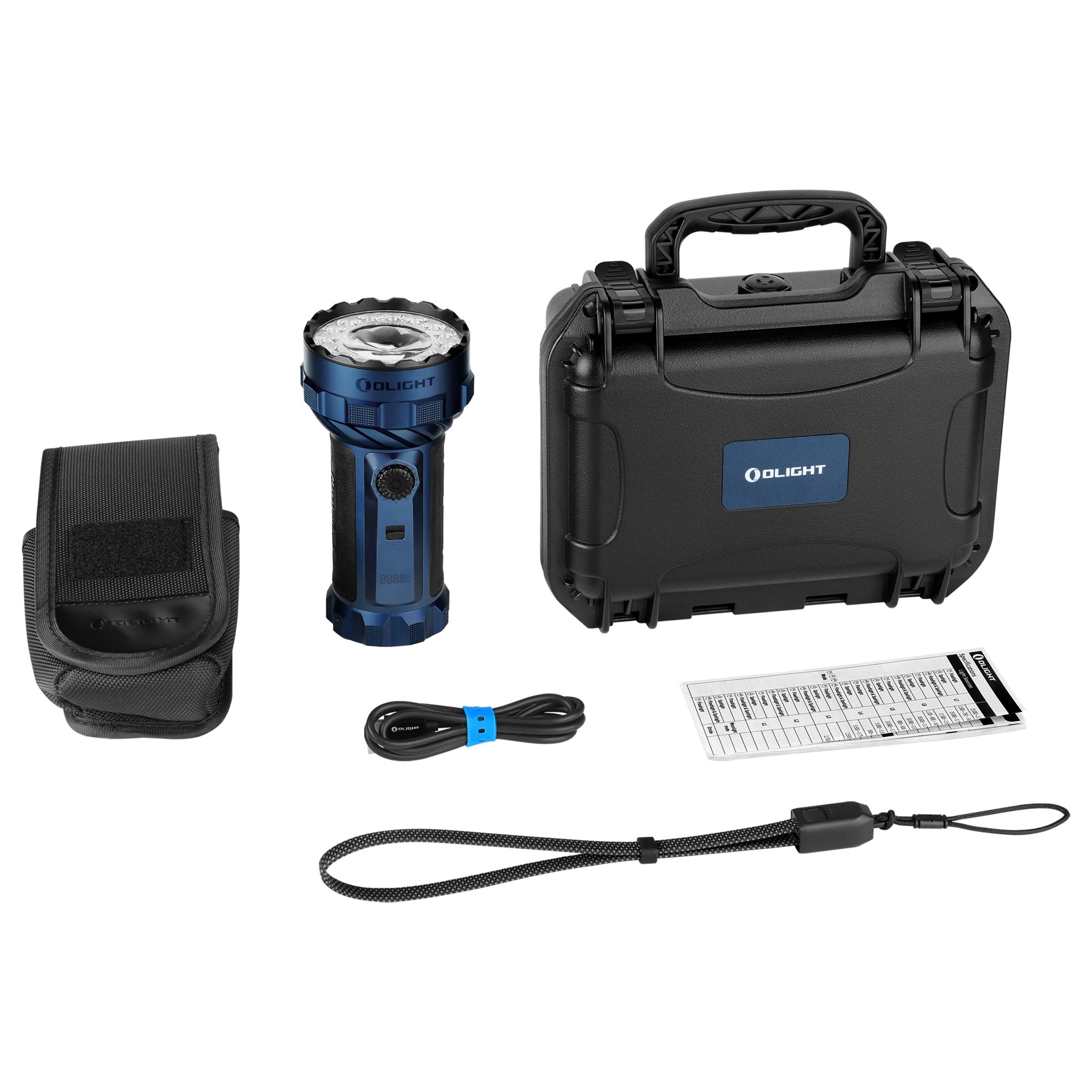 Latarka akumulatorowa Olight Marauder 3 Cool White z funkcją powerbanku Midnight Blue - 25000 lumenów, zasięg 1050 m