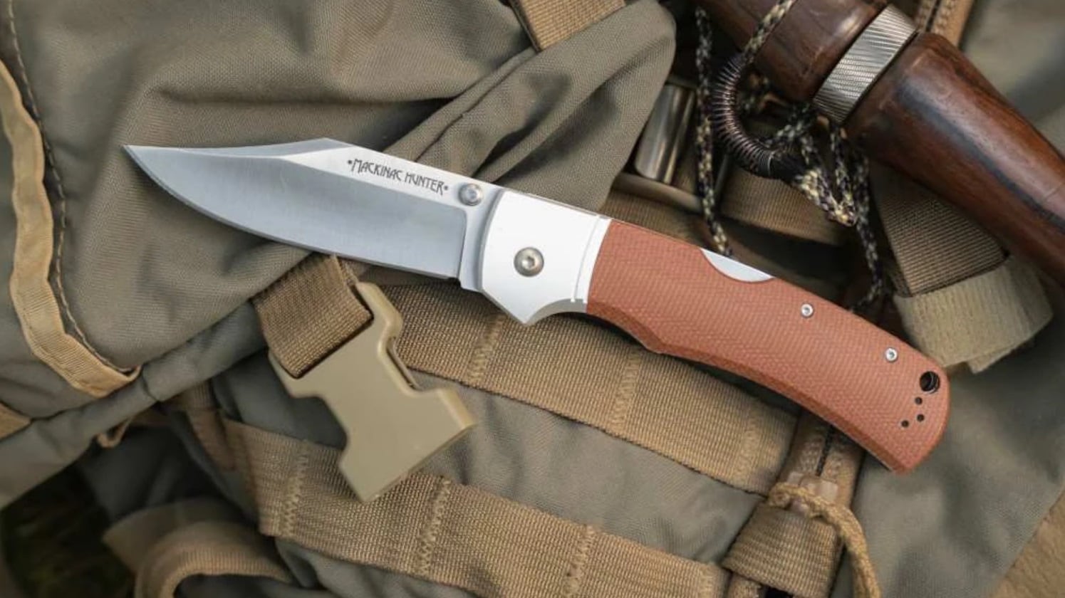 Cold Steel Mackinac Hunter Folding Knife AUS-10A - Brown