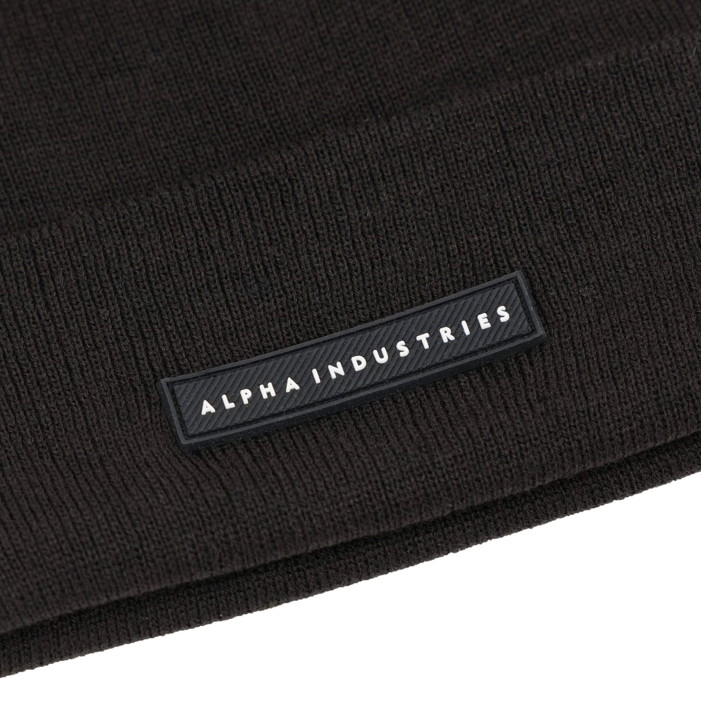 Czapka Alpha Industries Rubber Logo Beanie - Black