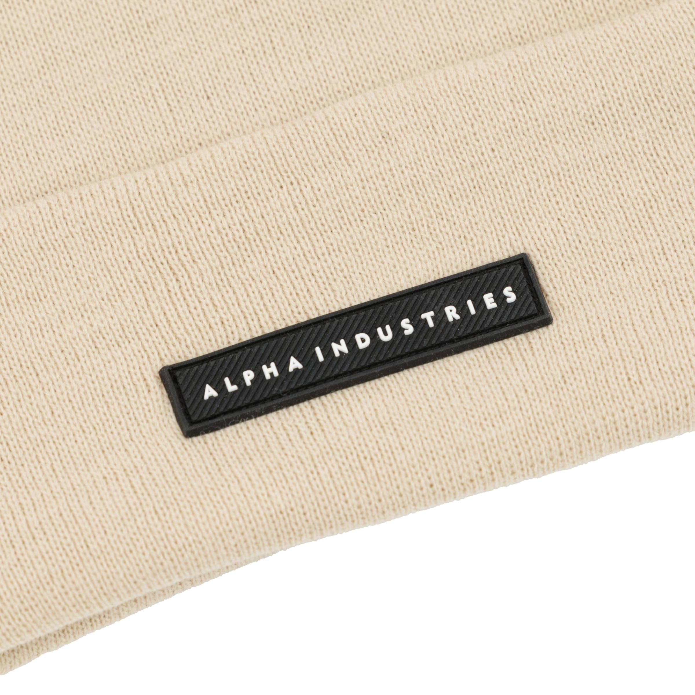 Czapka Alpha Industries Rubber Logo Beanie - Organic Beige